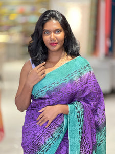 Block Printed Uppada Silk Saree | SF1302