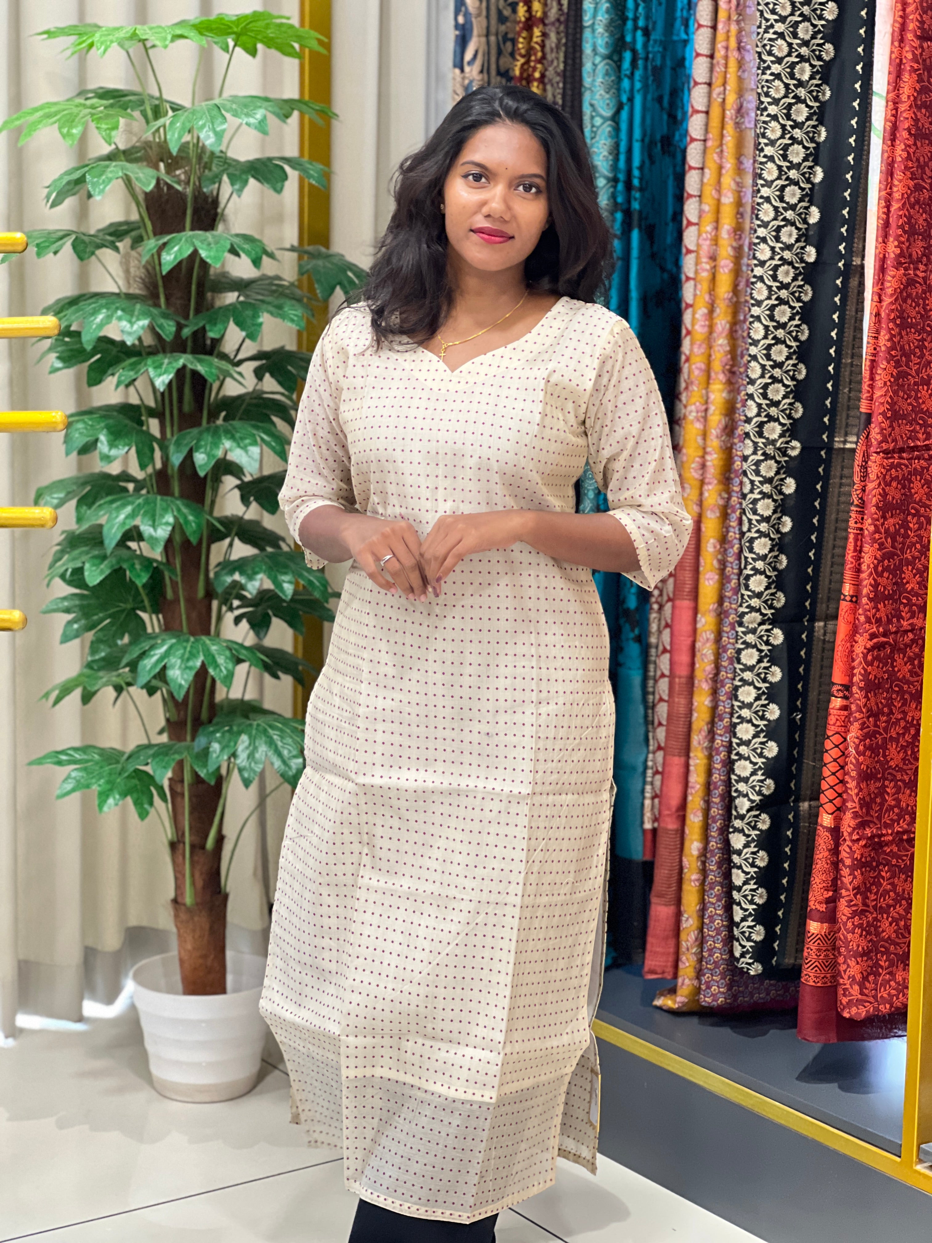 Geometrical Pattern Chanderi Kurta | RMLA361