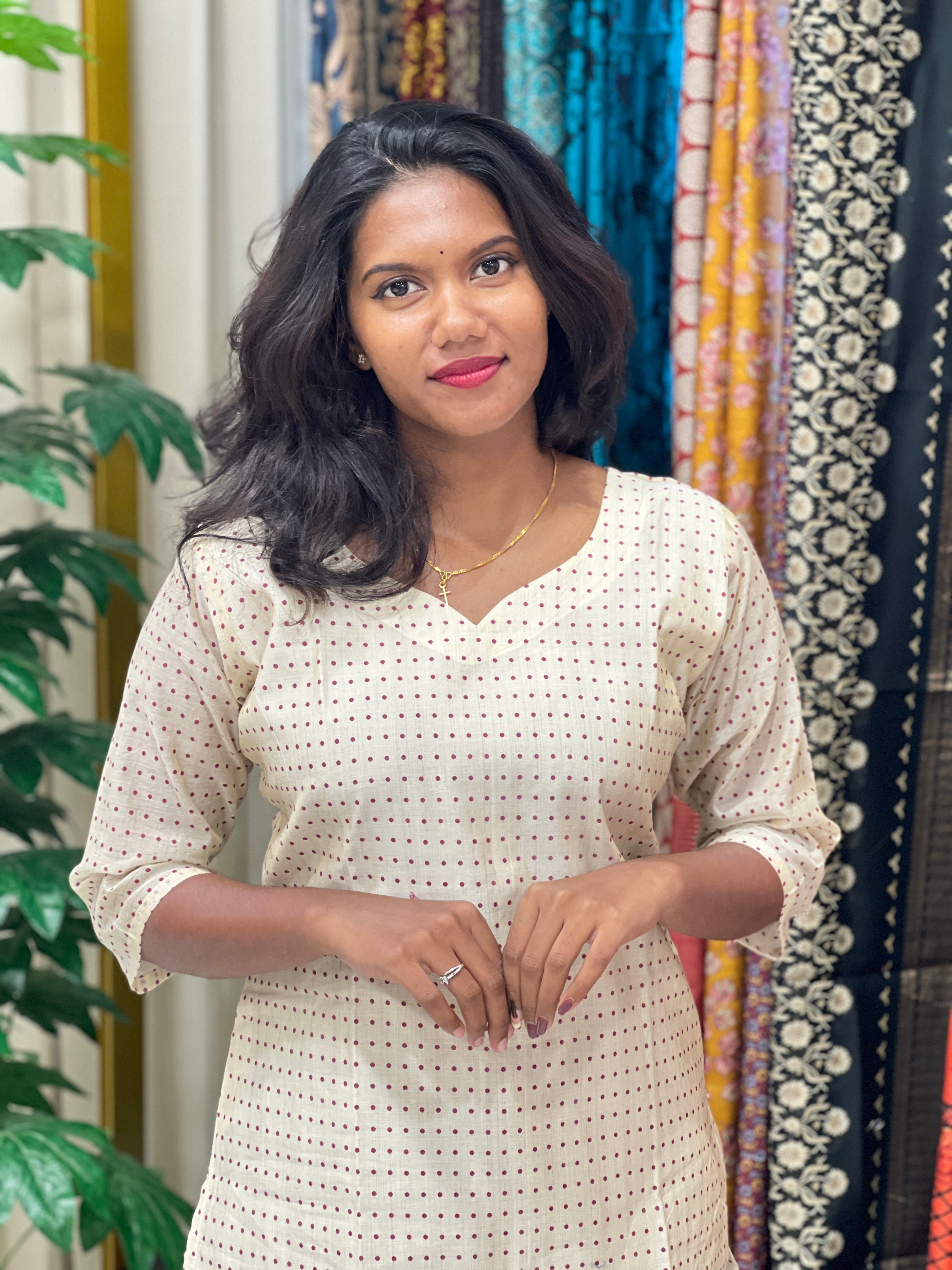 Geometrical Pattern Chanderi Kurta | RMLA361