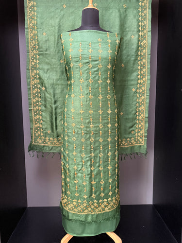 Kutch Work Detailed Pure Tussar Salwar Set | SBS1305