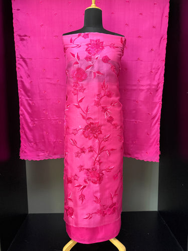 Floral Machine Embroidery Pure Organza Salwar Set | SBS1323
