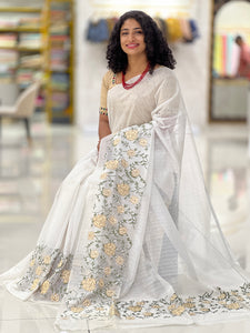 Cross Stitch Embroidery Kota Saree | NHH244