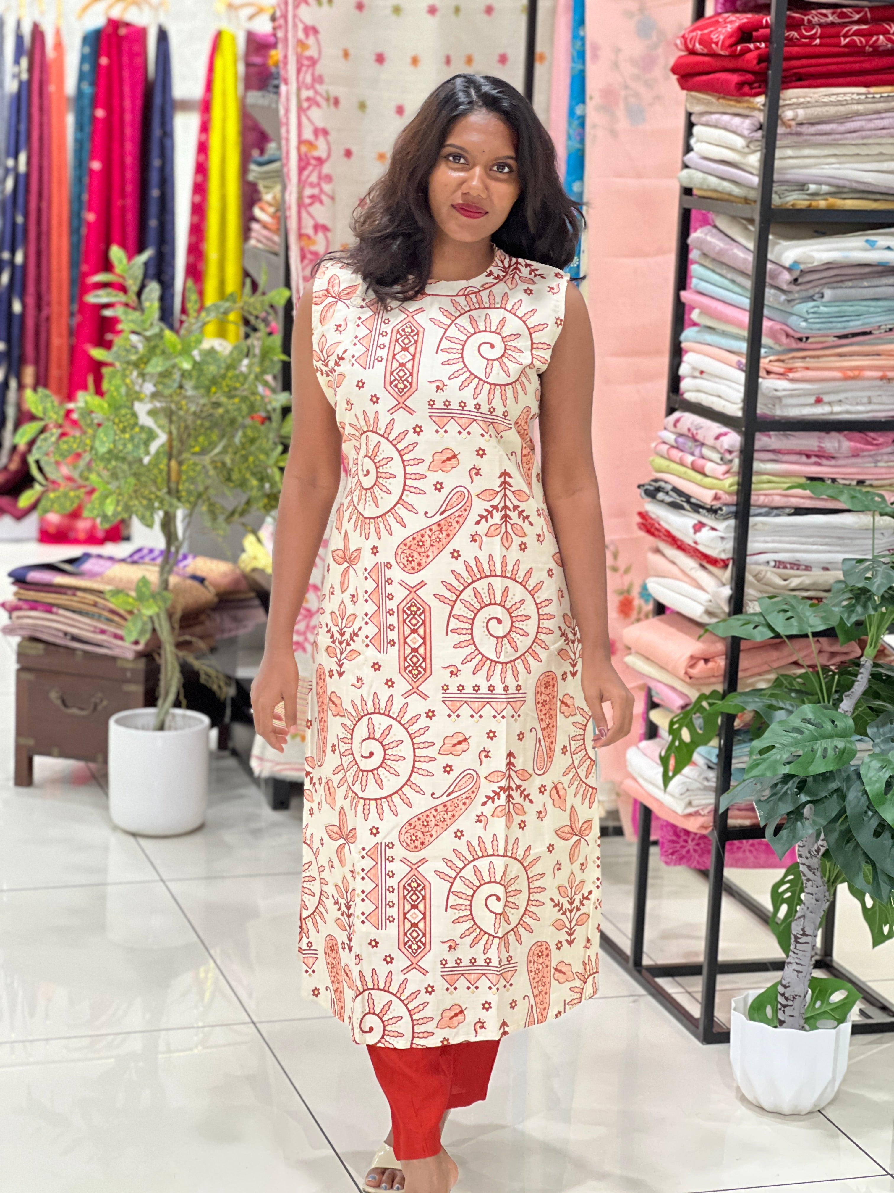 Foil Printed Pattern Rayon Cord Set |MSN232