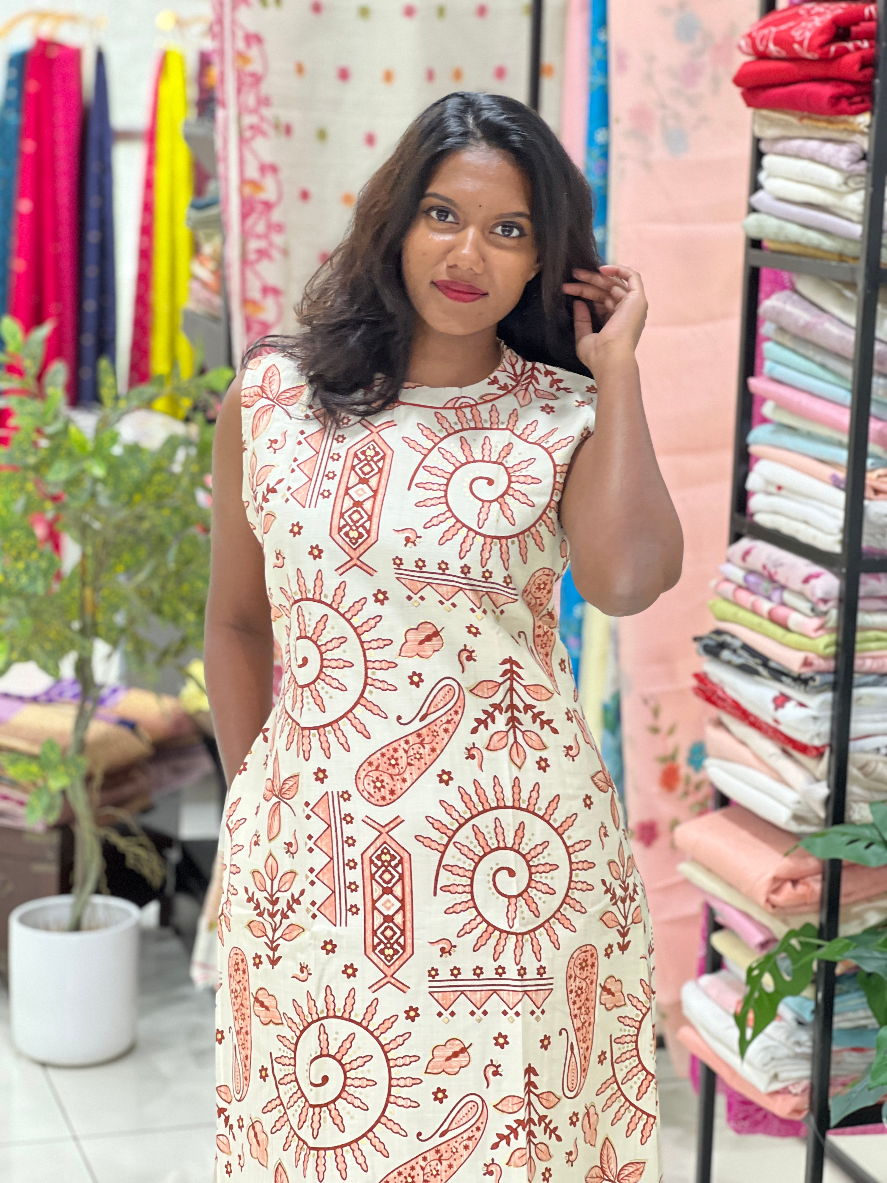 Foil Printed Pattern Rayon Cord Set |MSN232