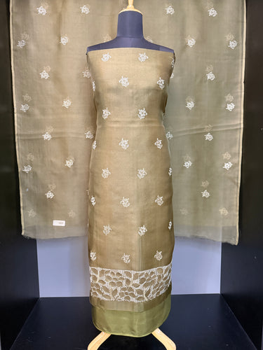 Floral Machine Embroidered Pure Organza Salwar Set | SBS1324
