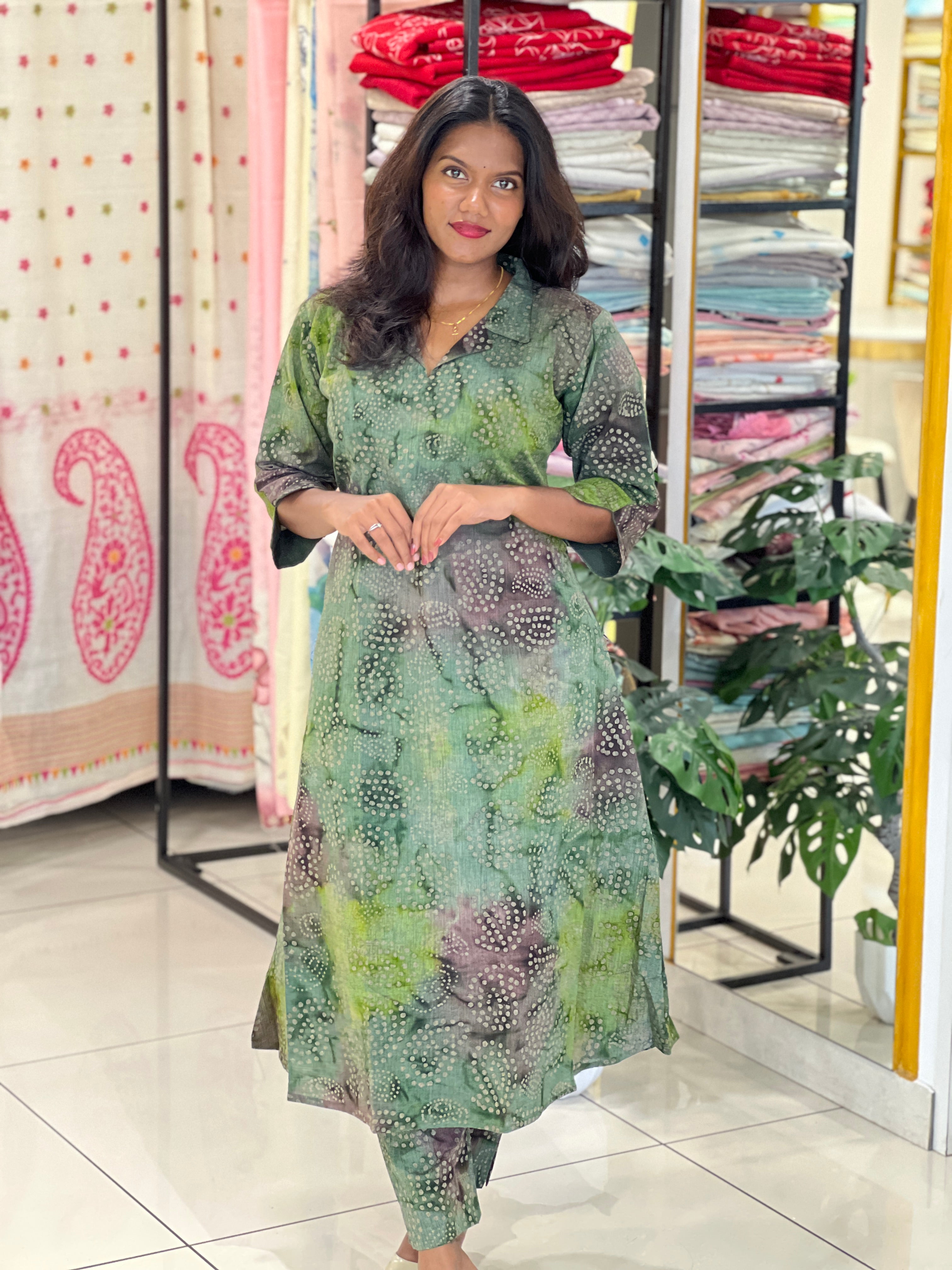 Printed Patterned Cotton Kurta | RMLA342