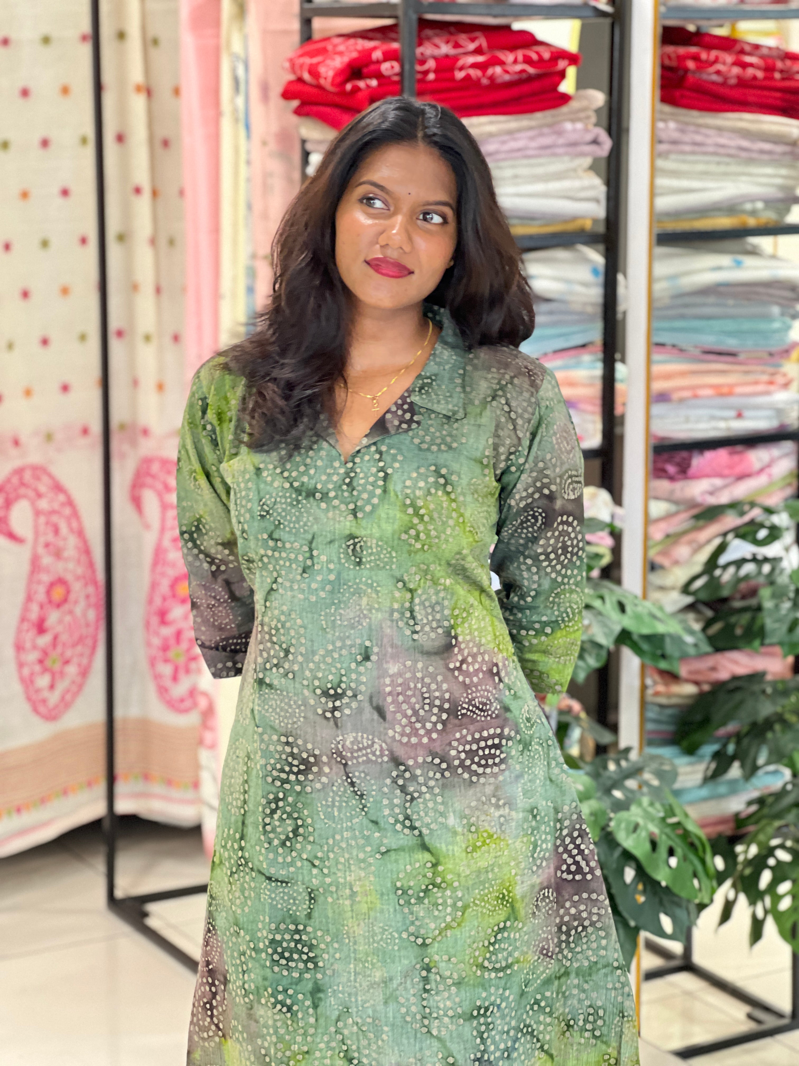Printed Patterned Cotton Kurta | RMLA342