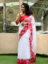 Cut Work Embroidery Border Pattern Viscose Organza Saree | RP386