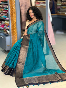 Antique Golden Zari Weaved Semi Geecha Saree | YNG361