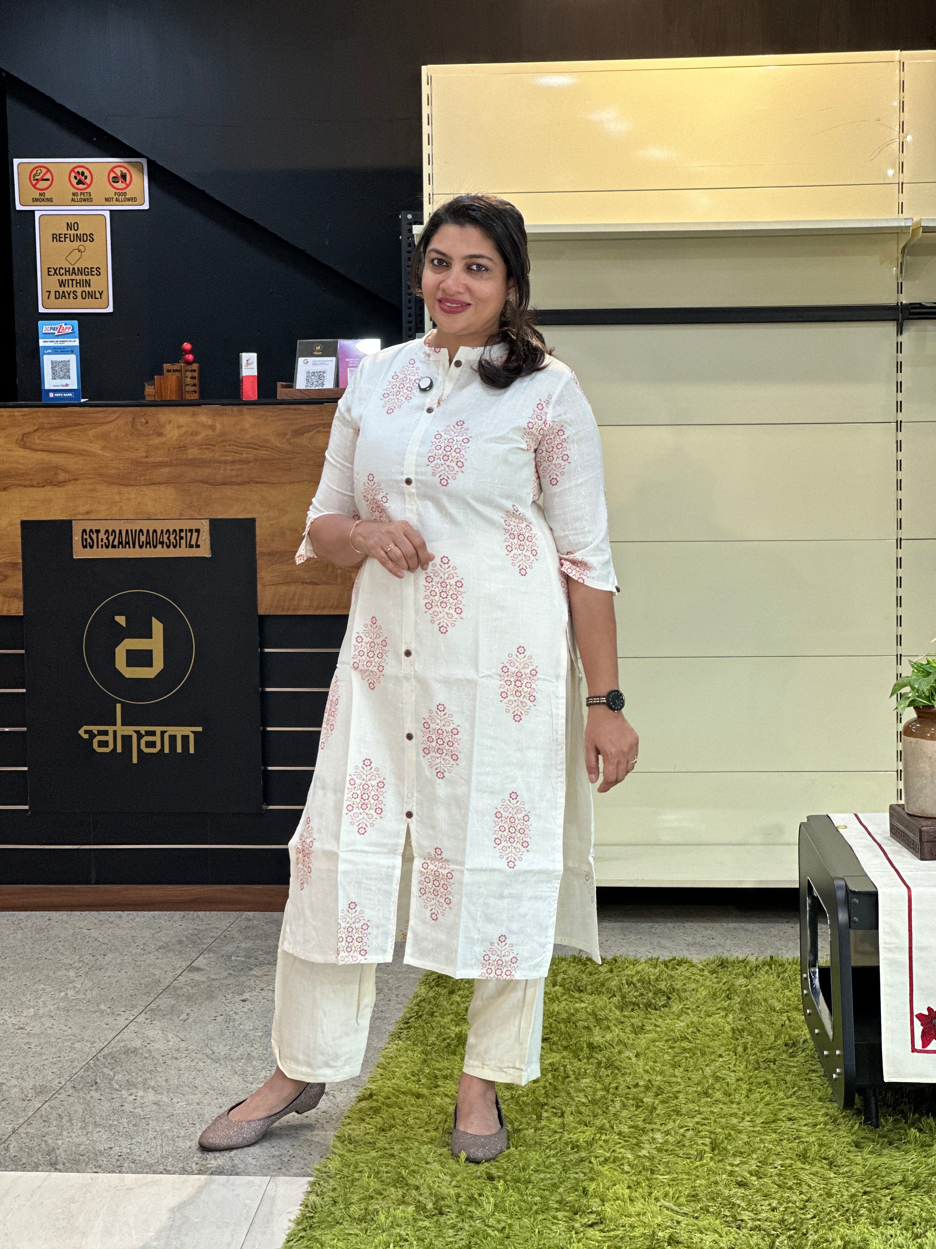 Floral Printed Cotton Kurta | VSI156