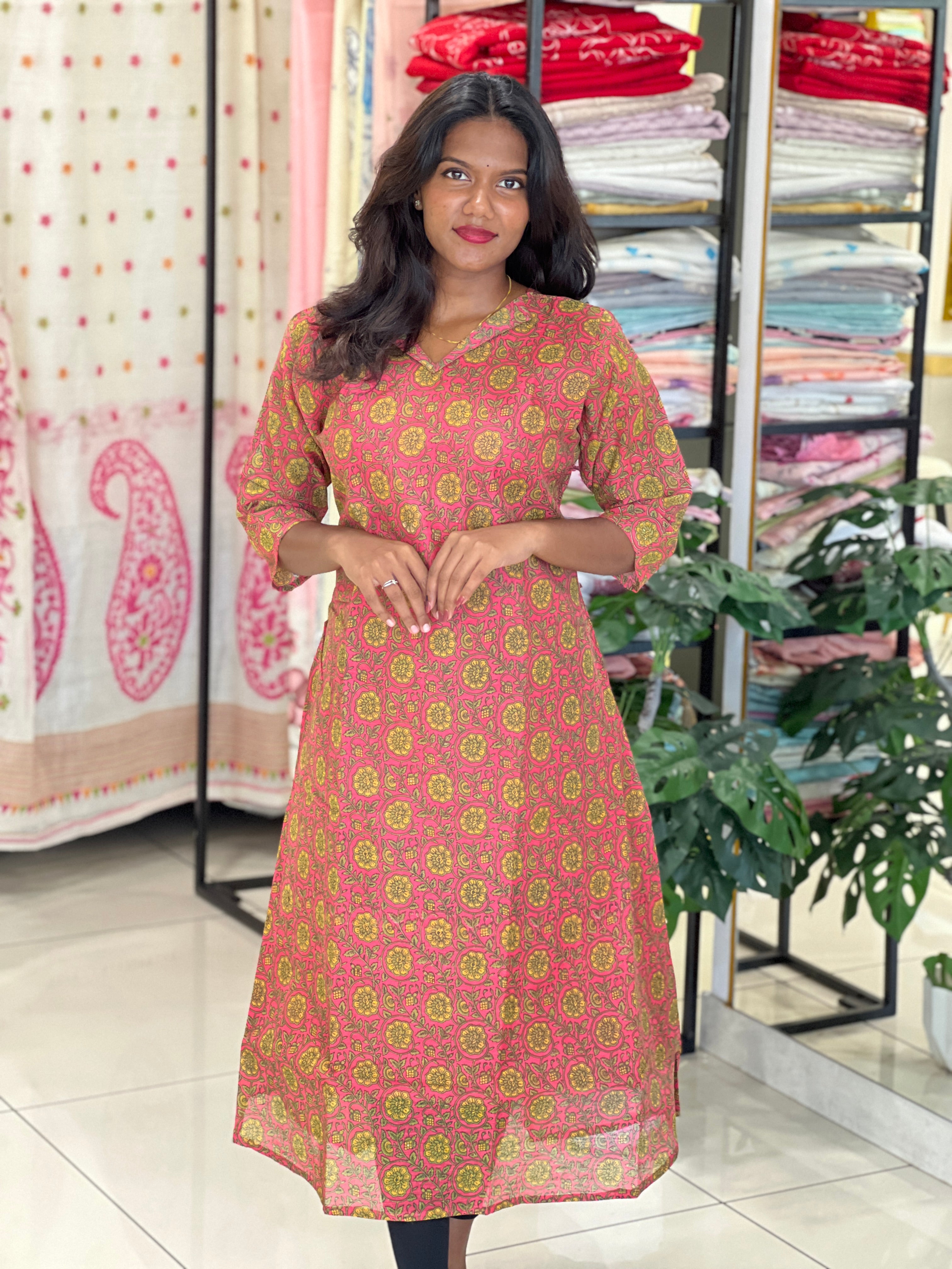 Kalamkari Printed Cotton Kurta |  RMLA330