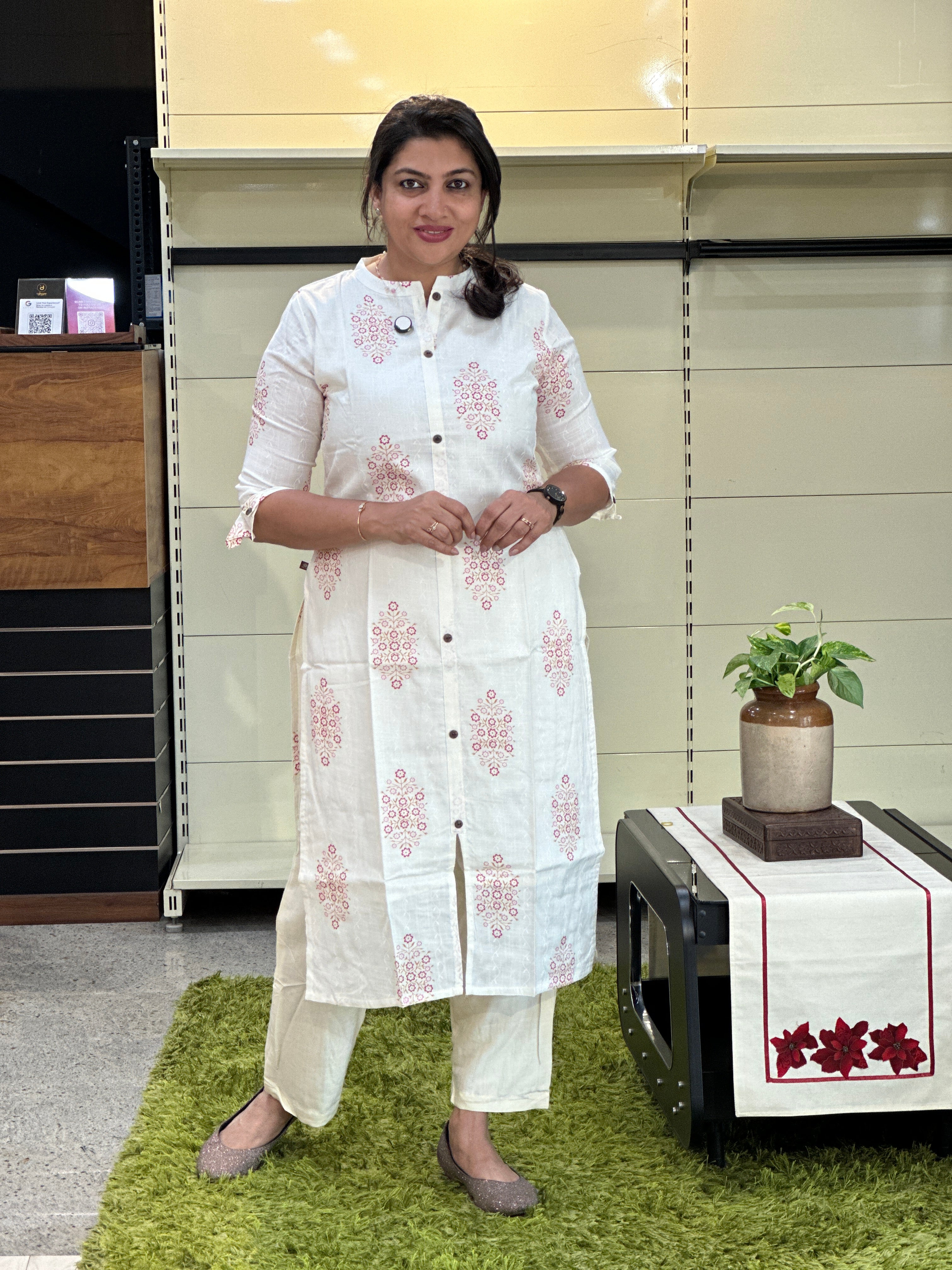 Floral Printed Cotton Kurta | VSI156