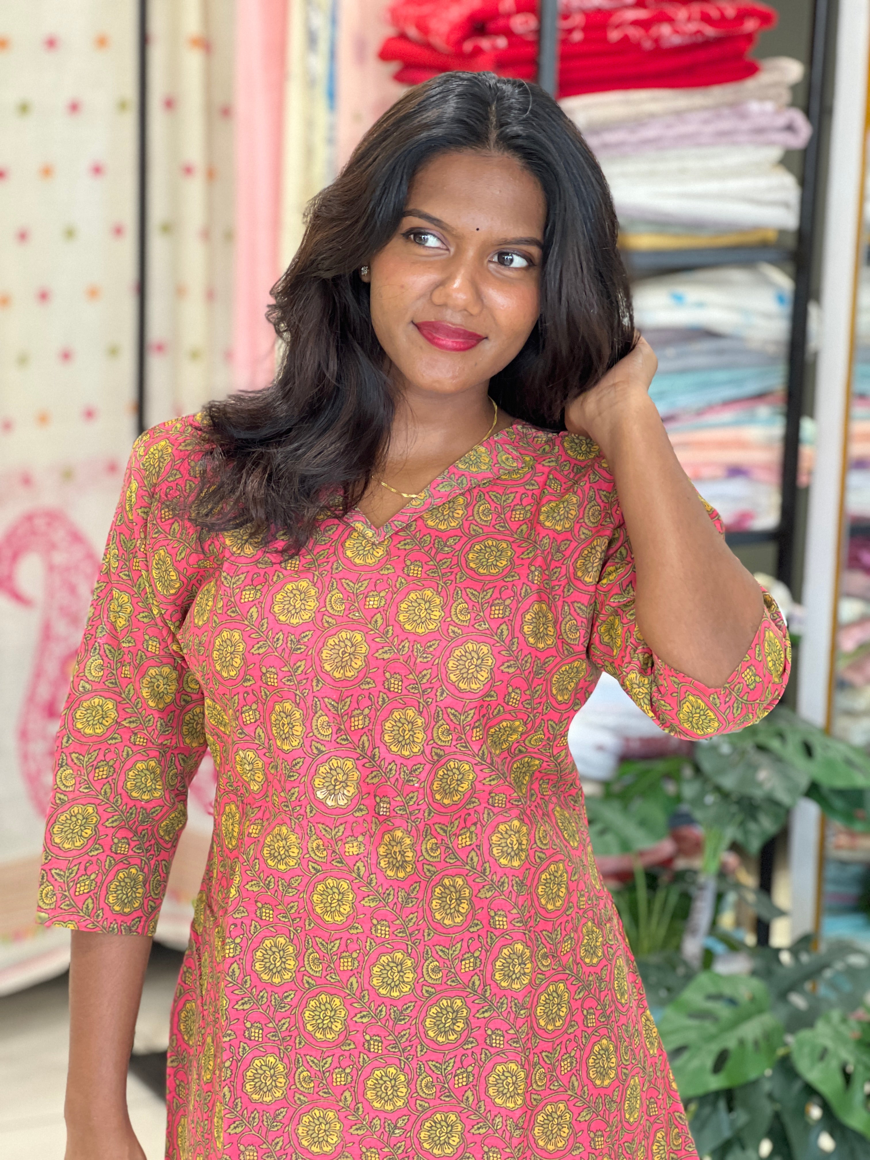 Kalamkari Printed Cotton Kurta |  RMLA330