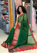 Antique Golden Zari Weaved Semi Geecha Saree | YNG361