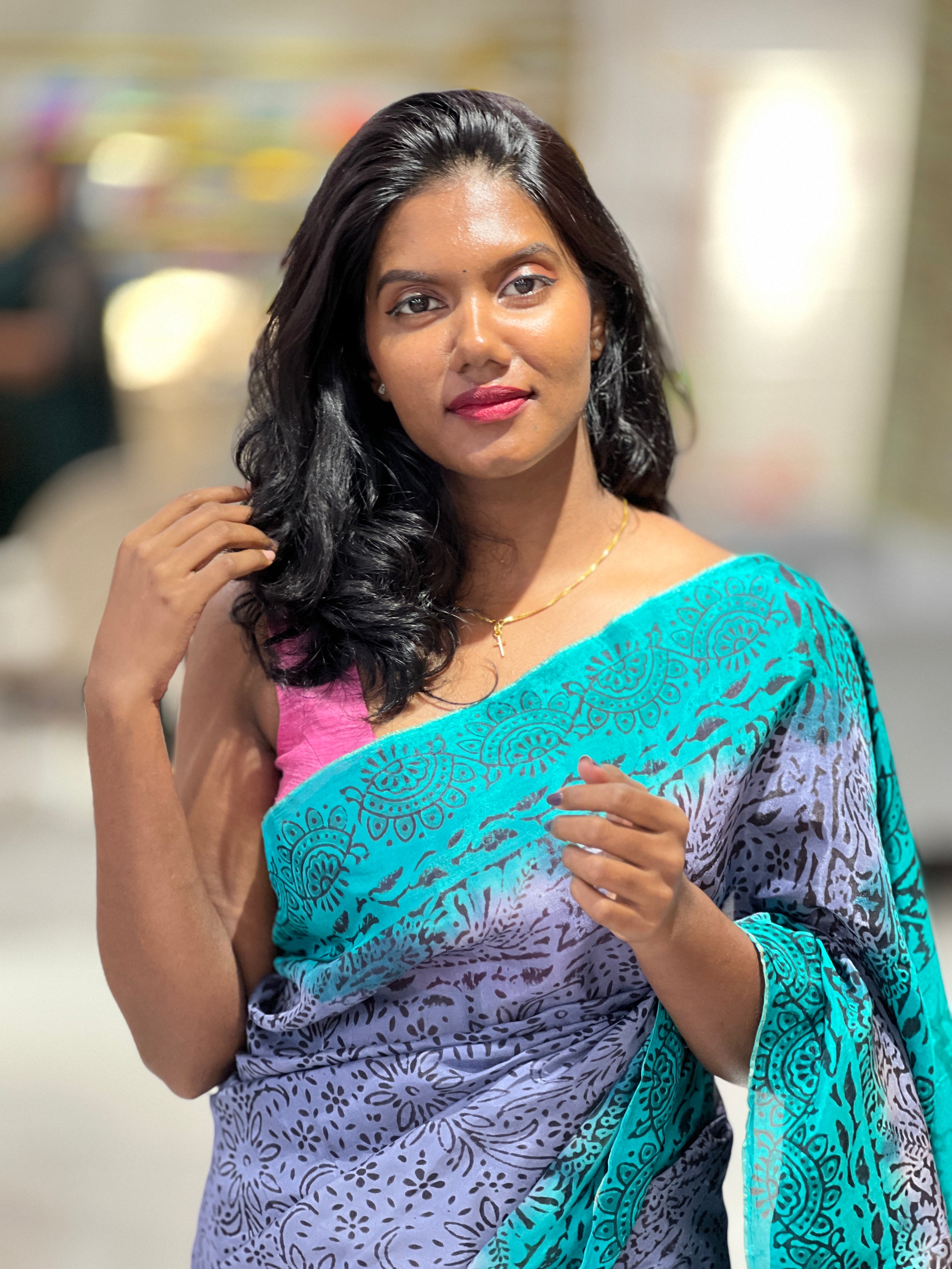 Floral Printed Uppada Silk Saree | SF1305