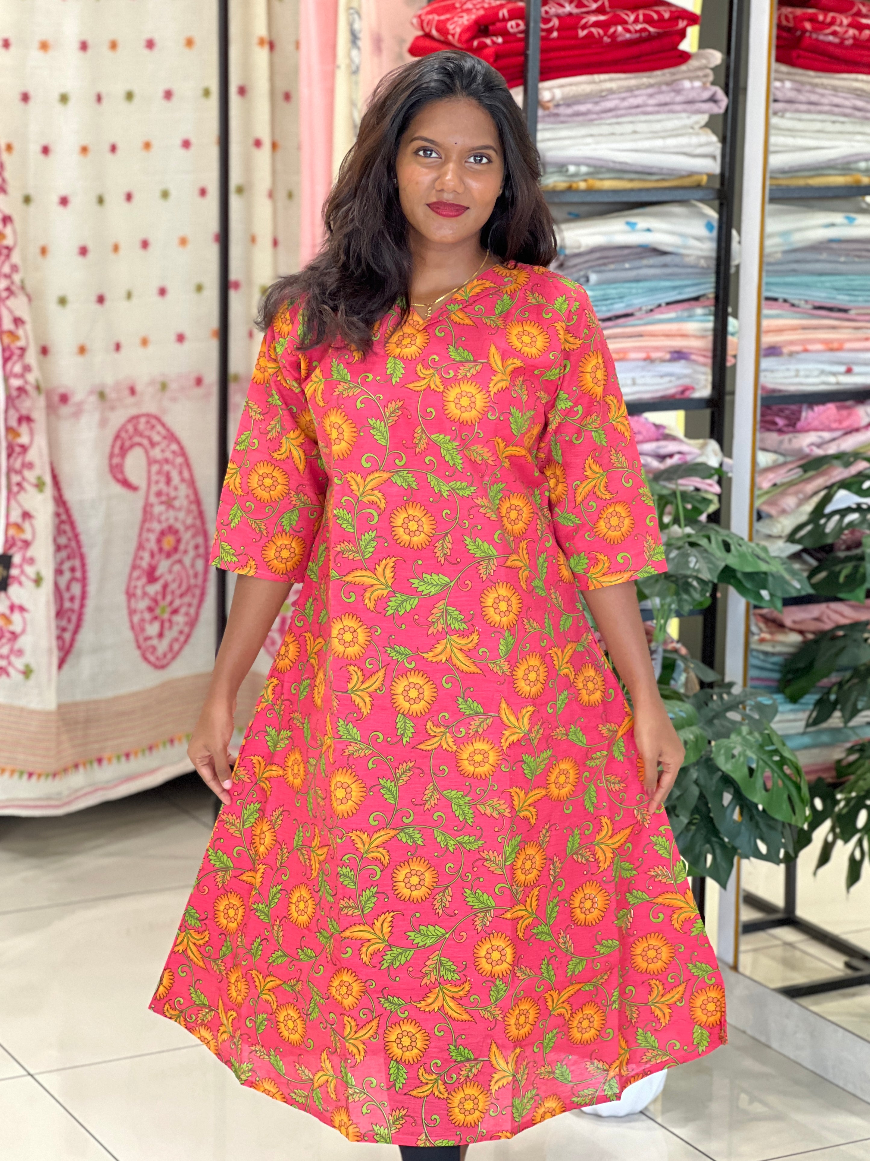 Kalamkari Printed Cotton Kurta
