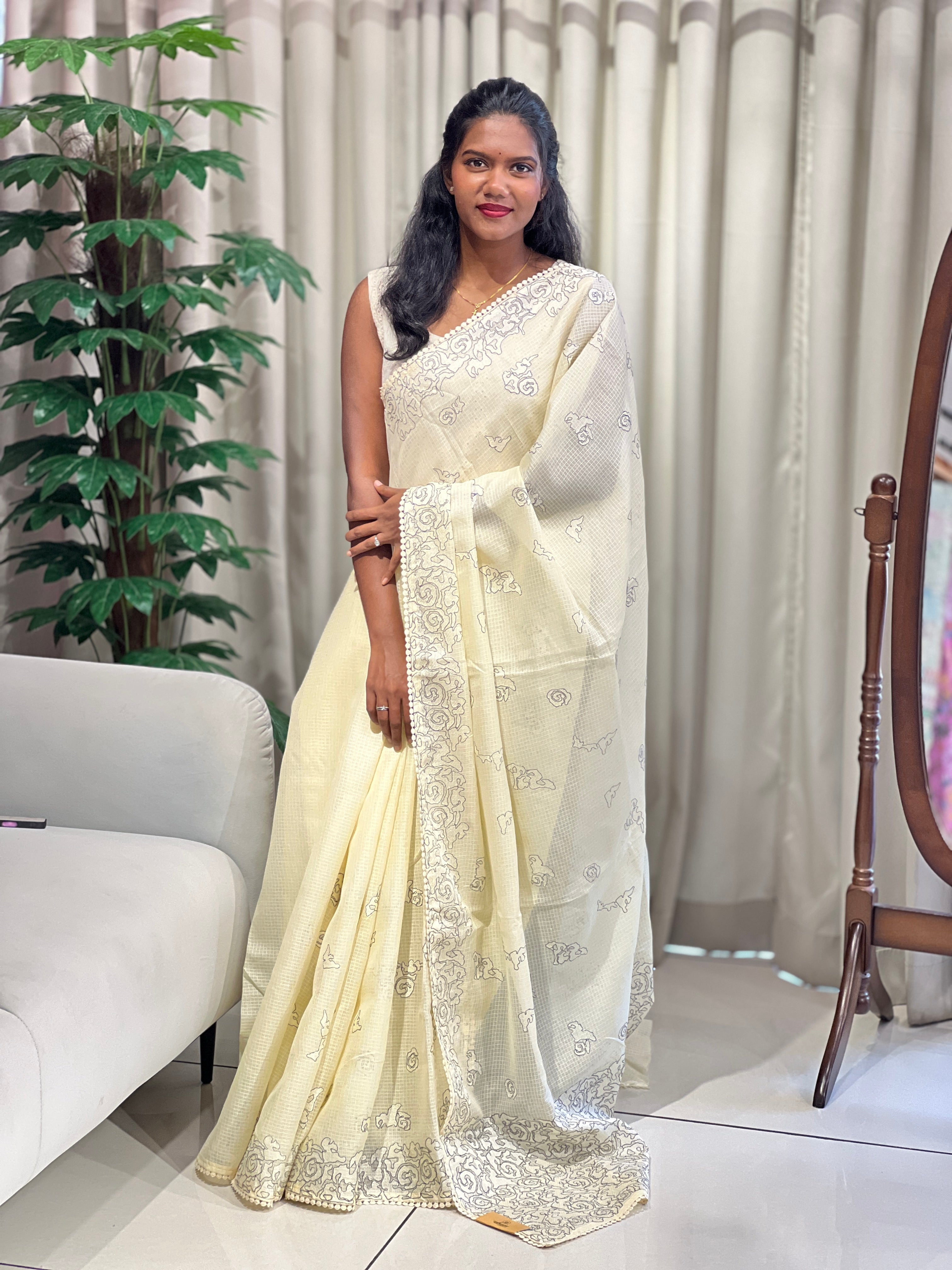 Embroidery Detailed Kota Saree | BLD2102