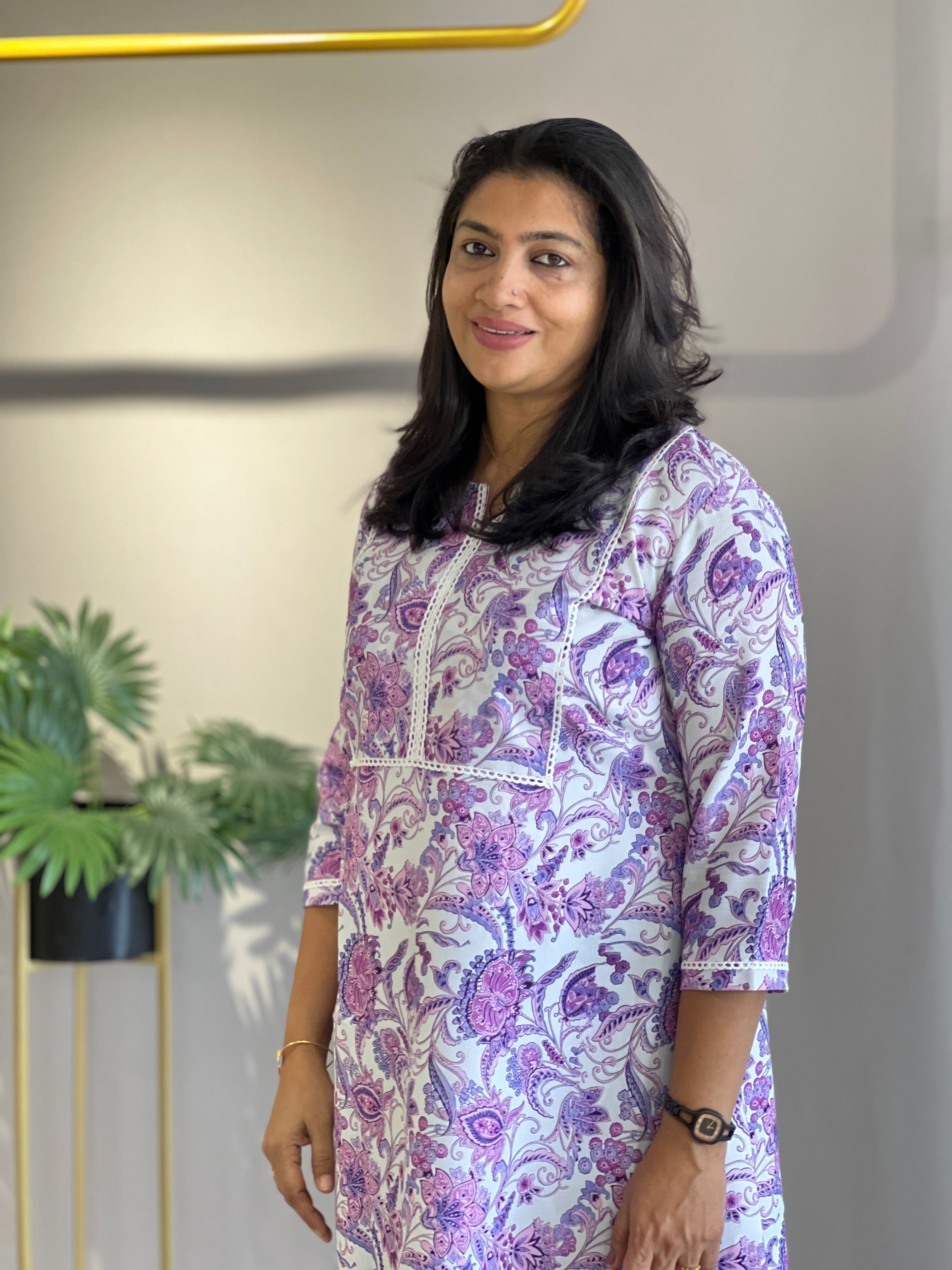 Digital Printed Linen Kurta Material | DN751
