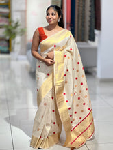 Polka Dot Weaved Tissue Saree | HT232