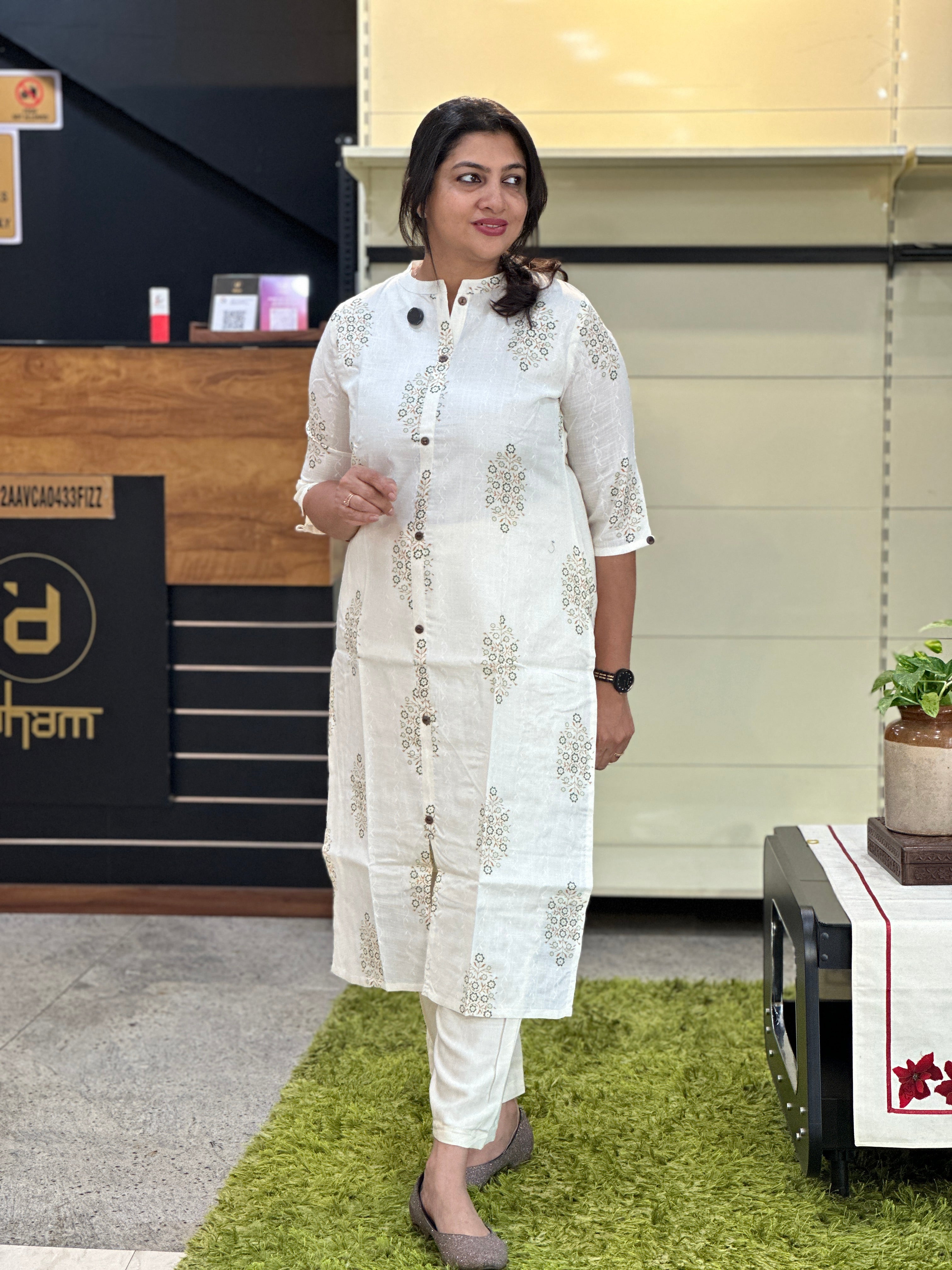 Floral Printed Cotton Kurta | VSI150