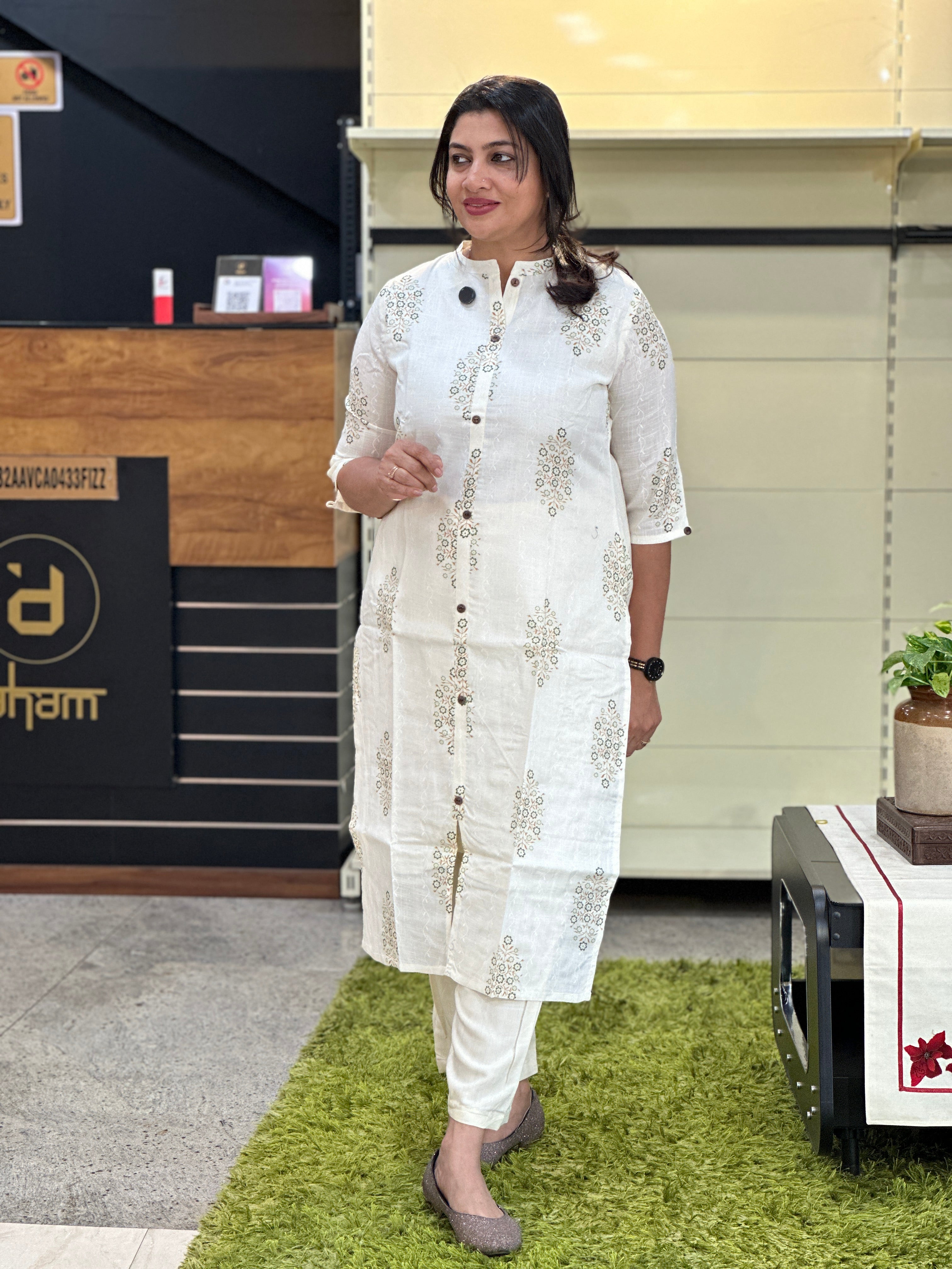 Floral Printed Cotton Kurta | VSI150
