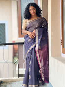 Floral Buta Weaving Pattern Cotton Silk Saree | KTS155