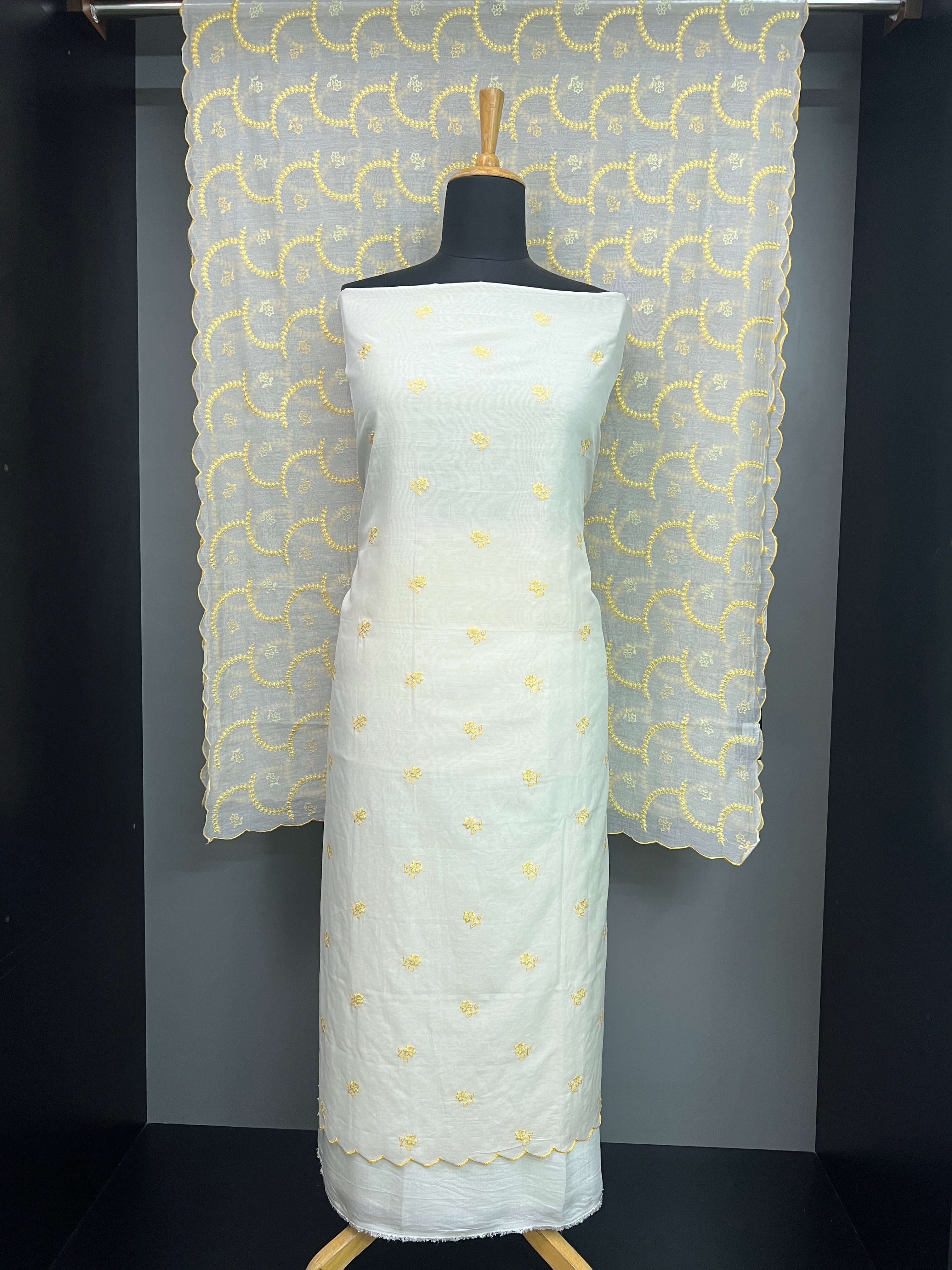 Floral Embroidery Detailed Pure Chanderi Salwar Set | MM248