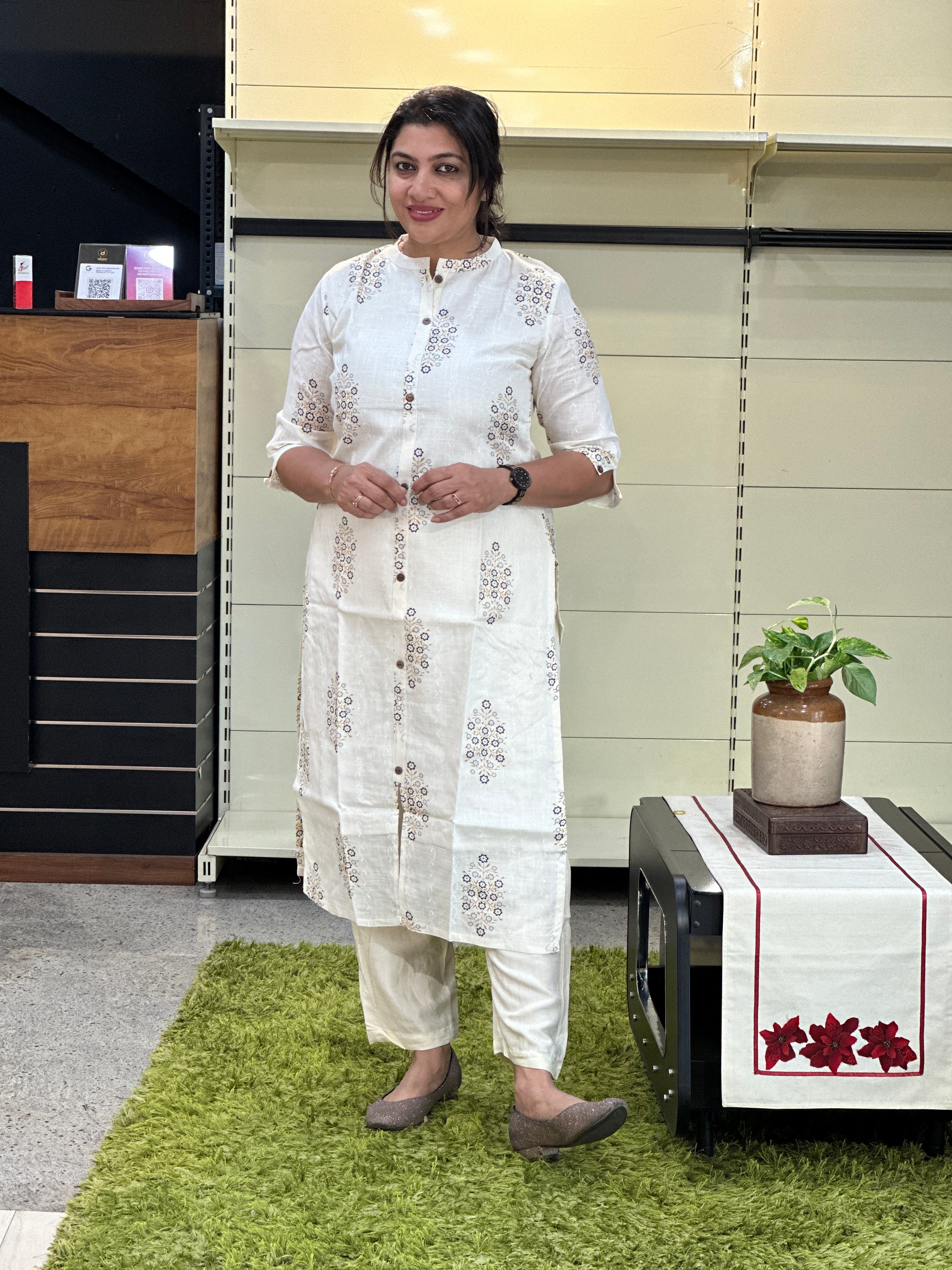 Floral Printed Cotton Kurta | VSI158