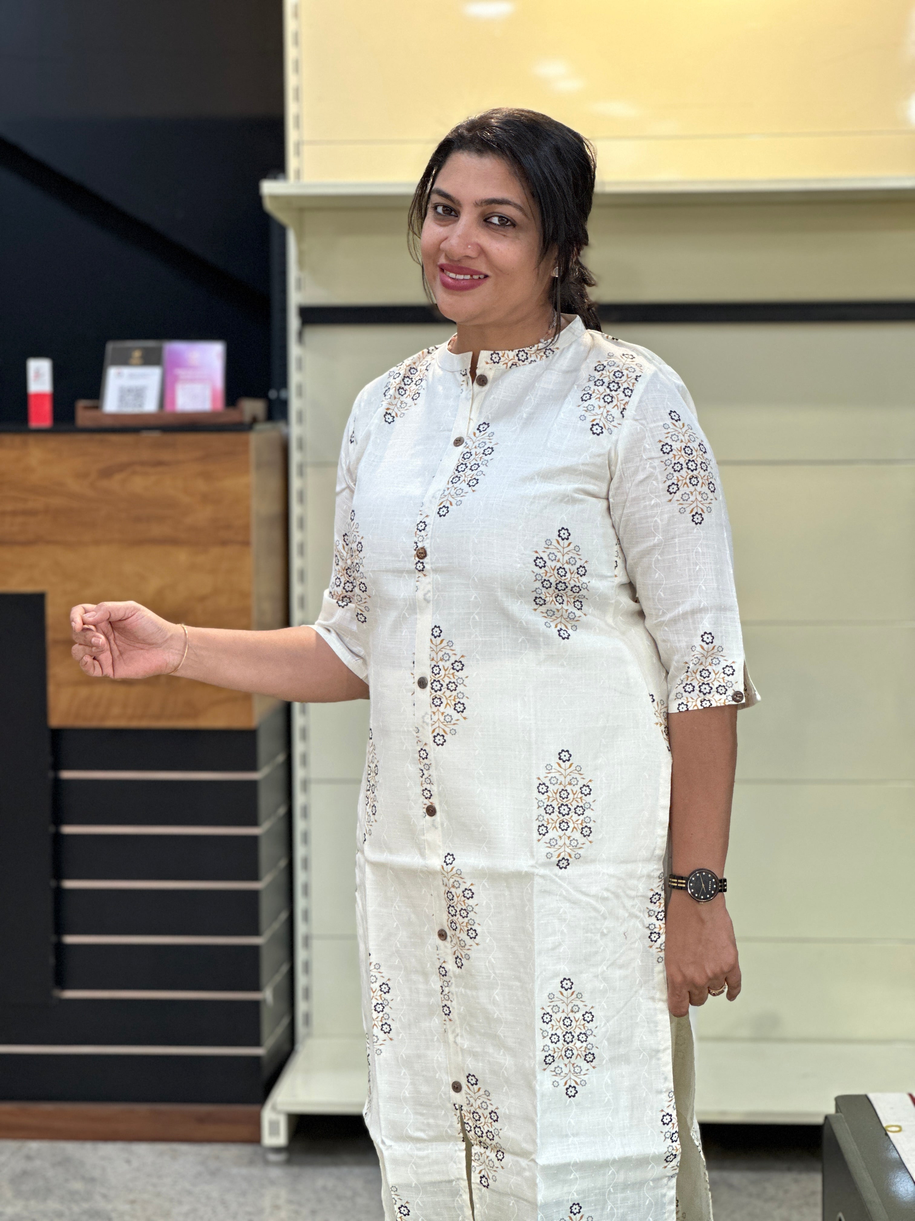 Floral Printed Cotton Kurta | VSI158