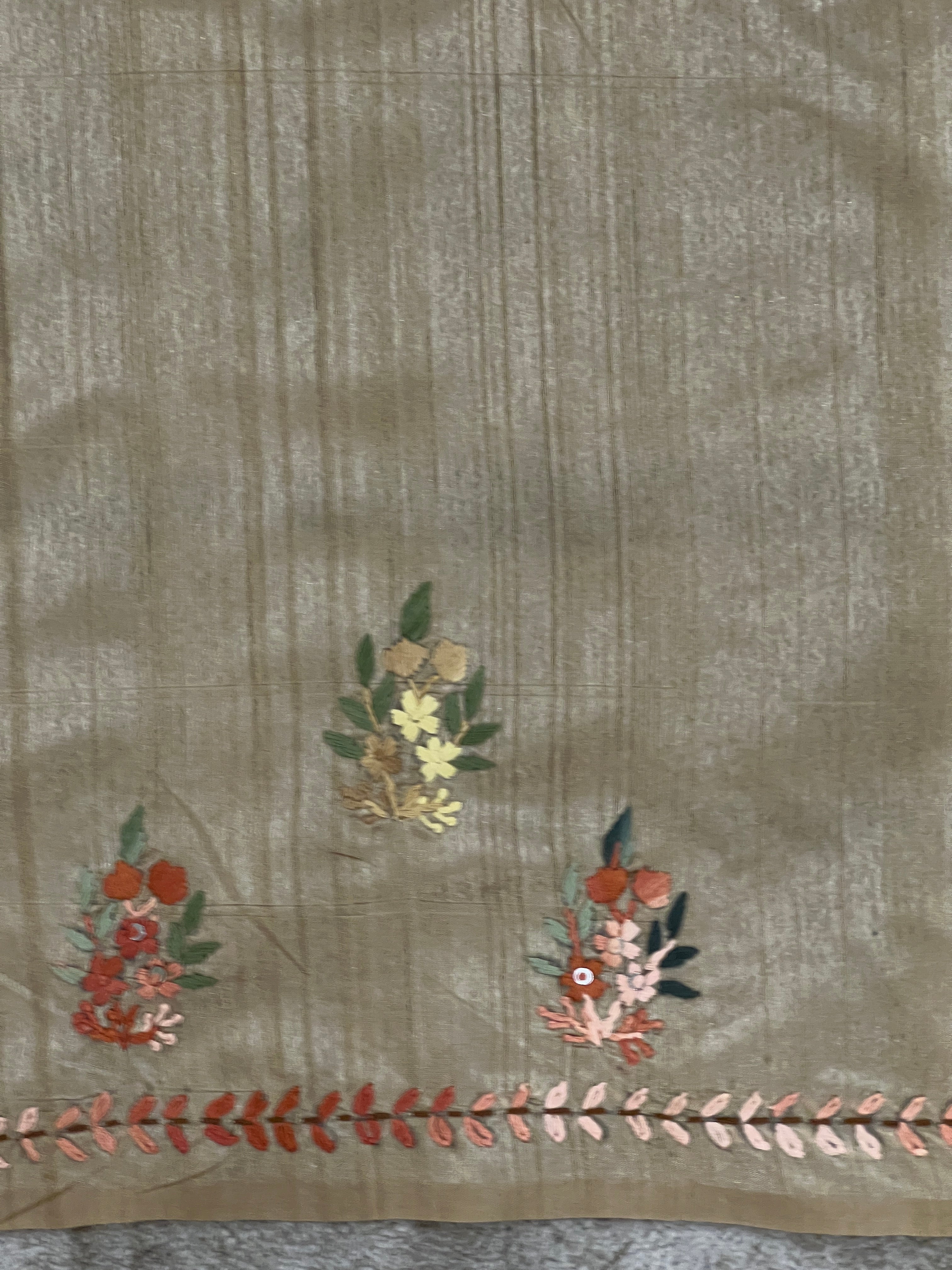 Floral Hand Embroidery Detailed Semi Silk Saree | BLD641