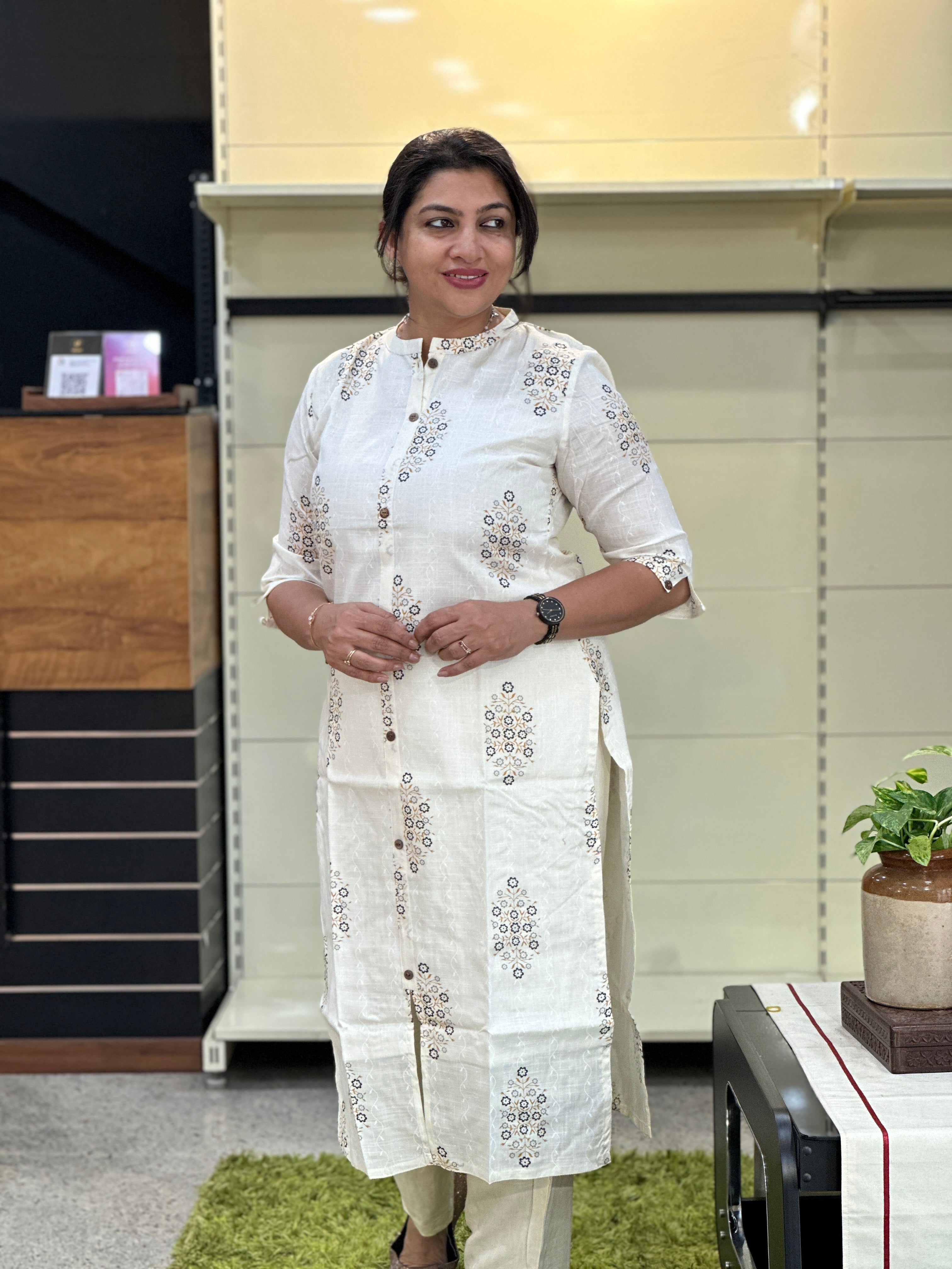 Floral Printed Cotton Kurta | VSI158