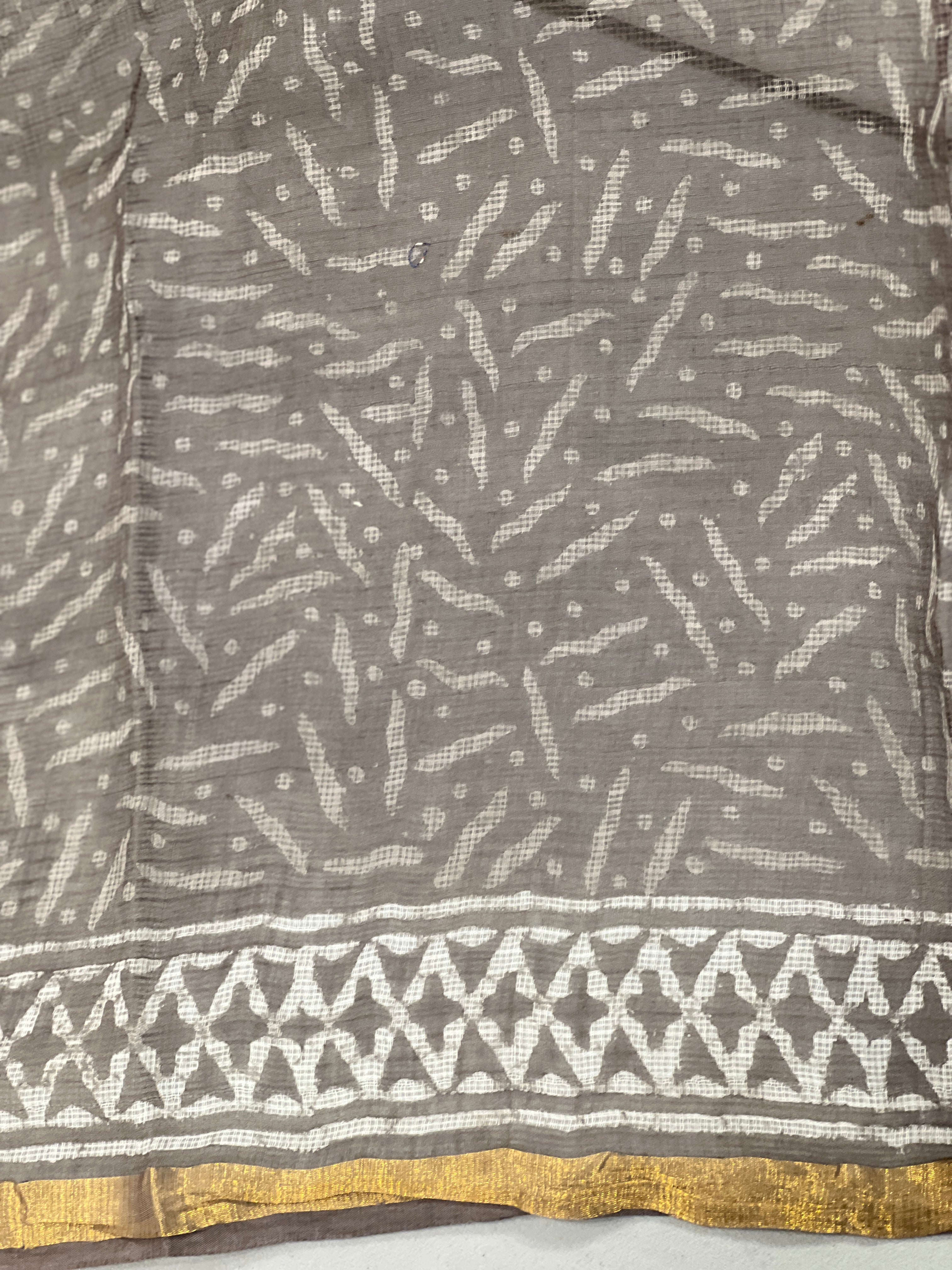 Screen Print With Zari Border Detailed Kota Saree | VFC499