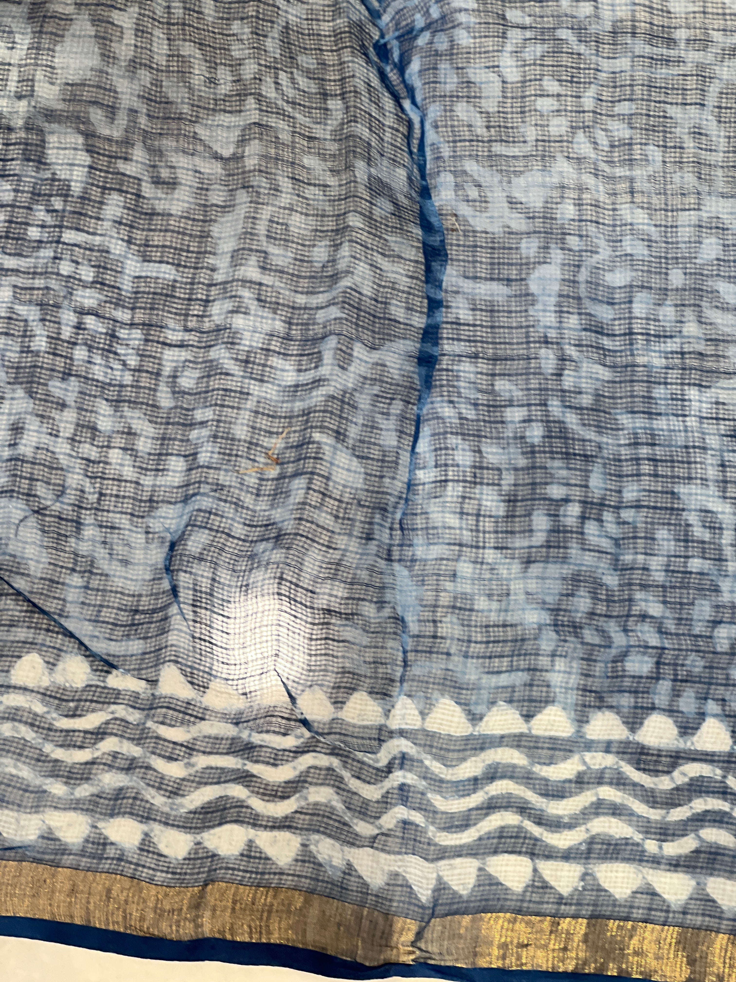 Geometric Print With Zari Border Detailed Kota Saree | VFC498