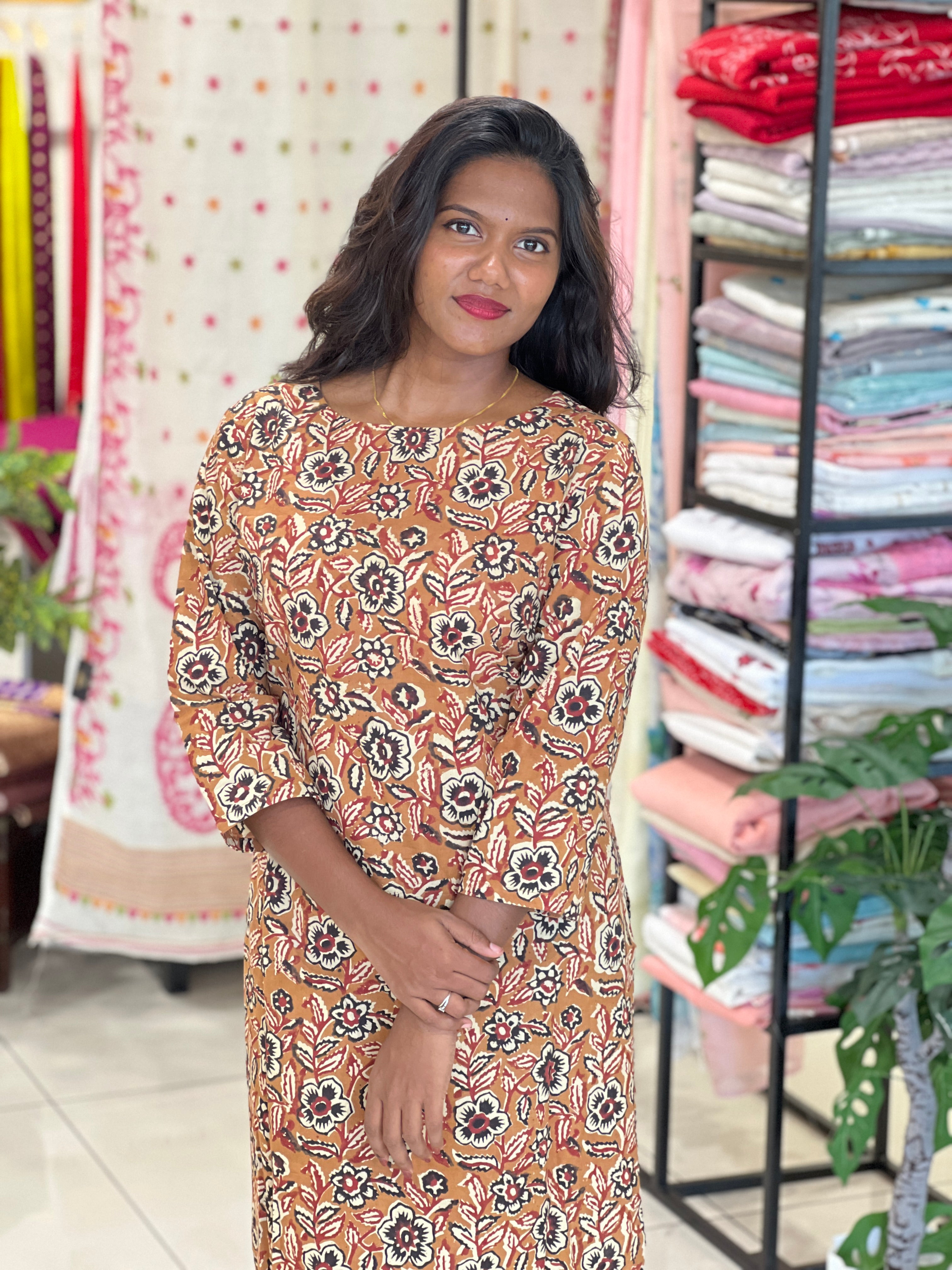 Bagru Printed Cotton Kurta | DNT1186