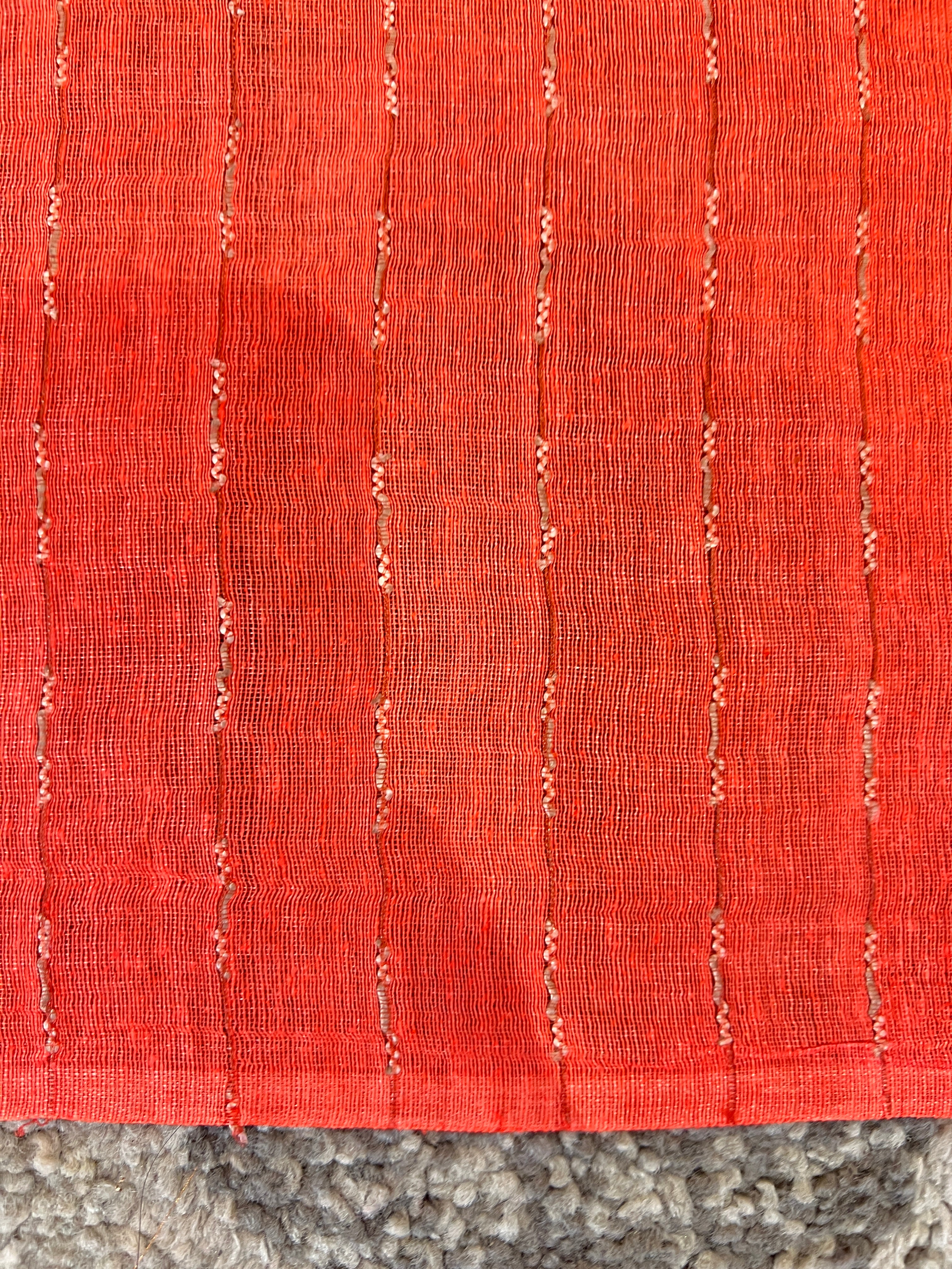 Stripe Patterned Noil Tussar Saree | MNH437