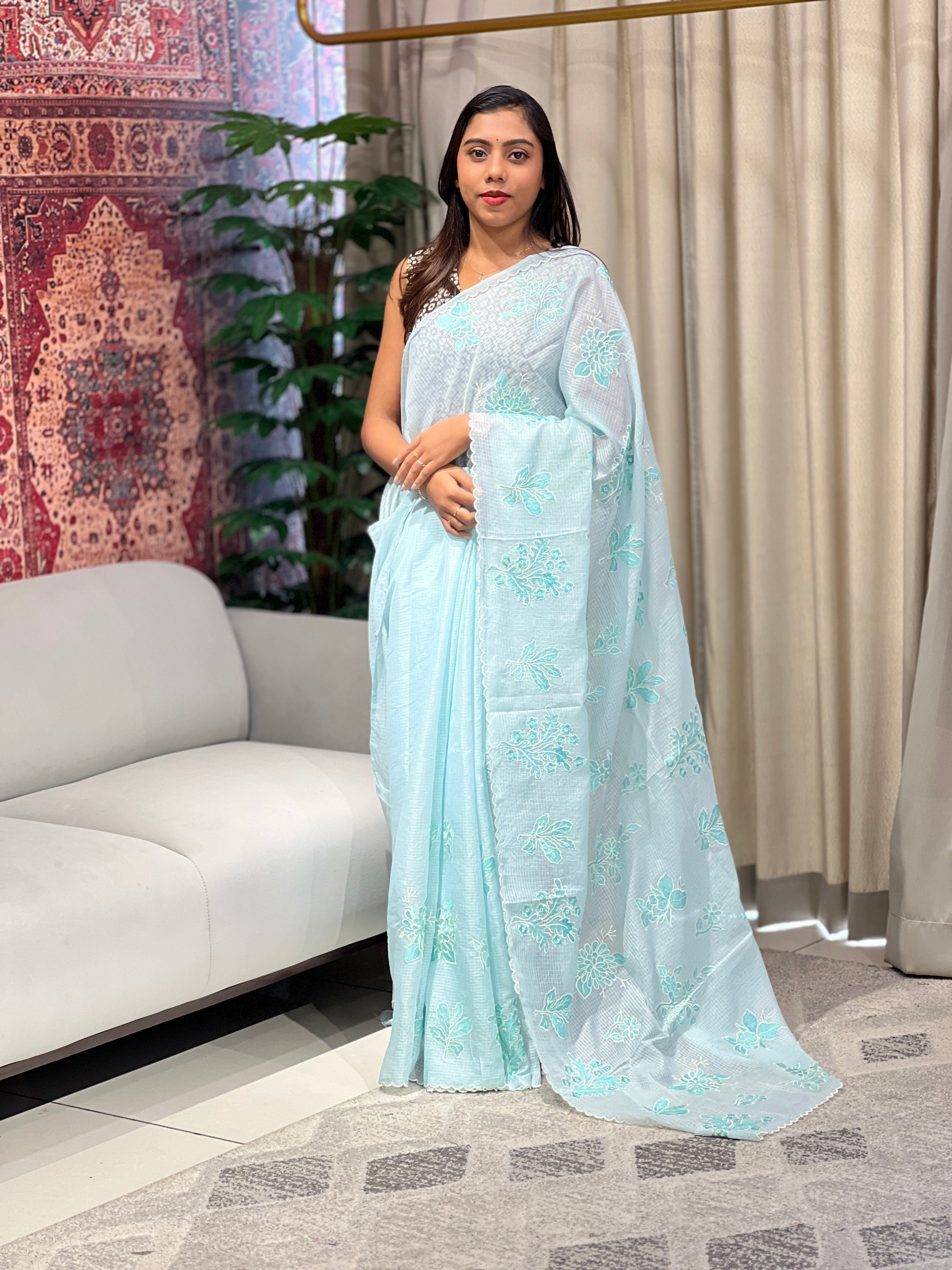 Machine Embroidery Detailed Kota Saree | BLD1786