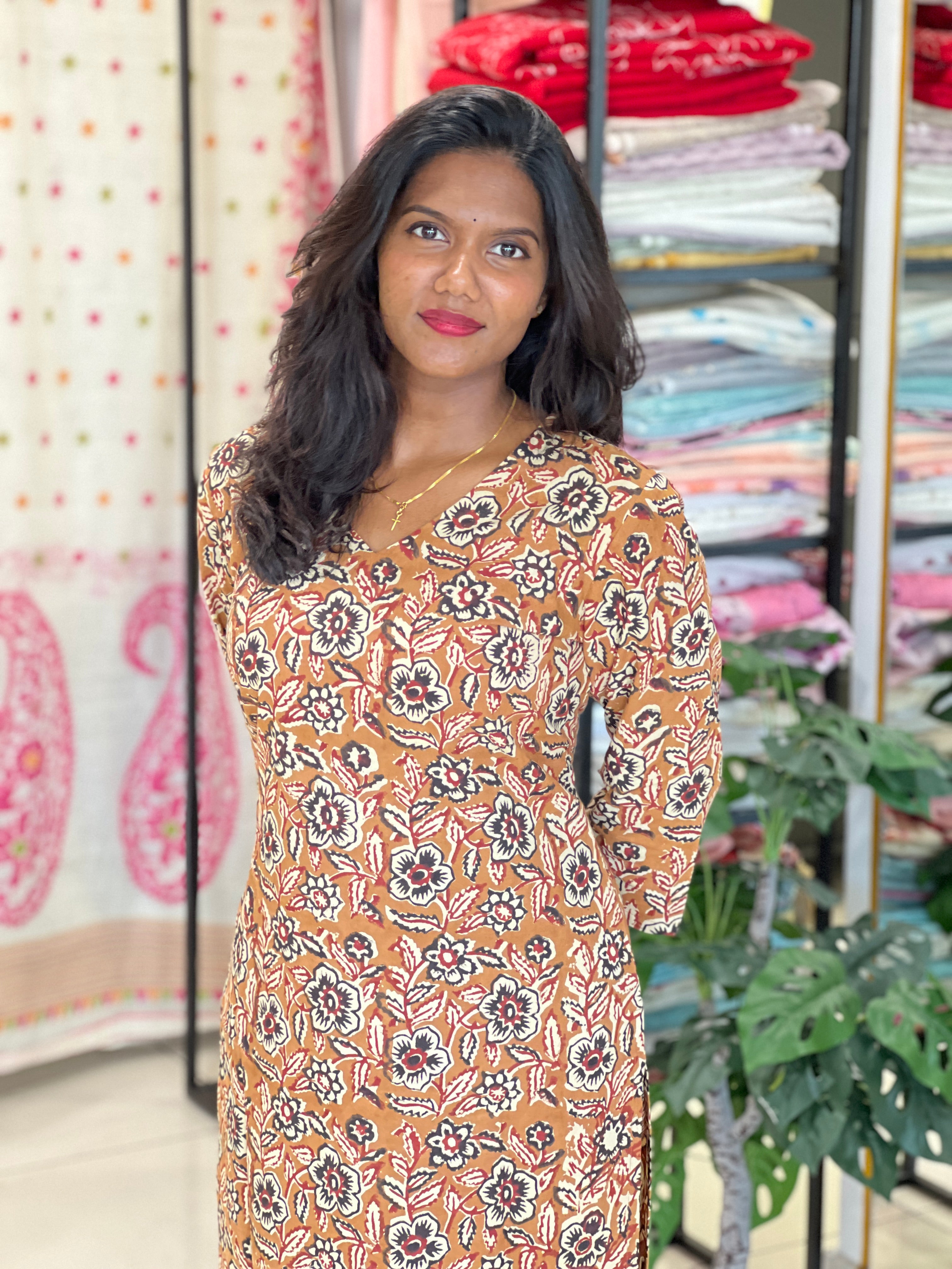 Bagru Printed Cotton Kurta | DNT1185
