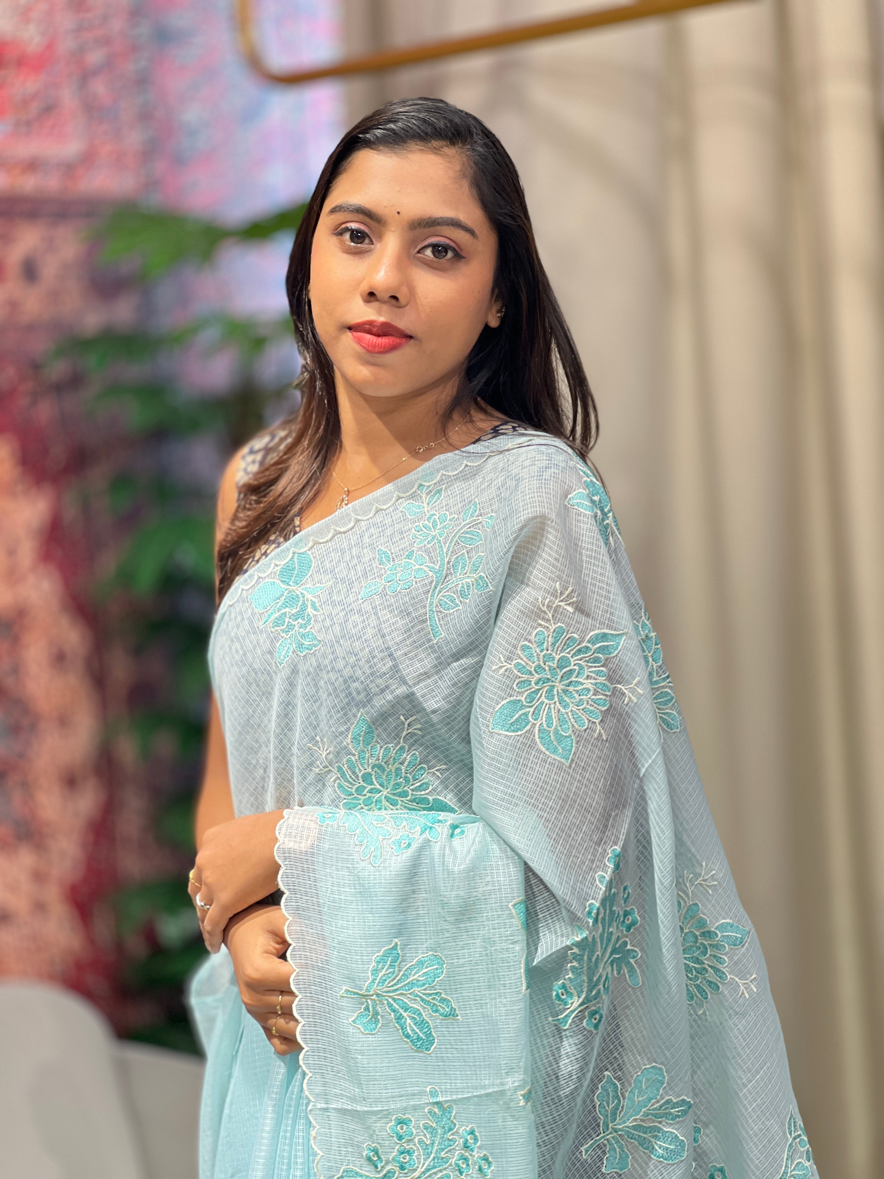 Machine Embroidery Detailed Kota Saree | BLD1786