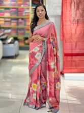 Floral Digital Printed Tussar Finish Saree | NLM183