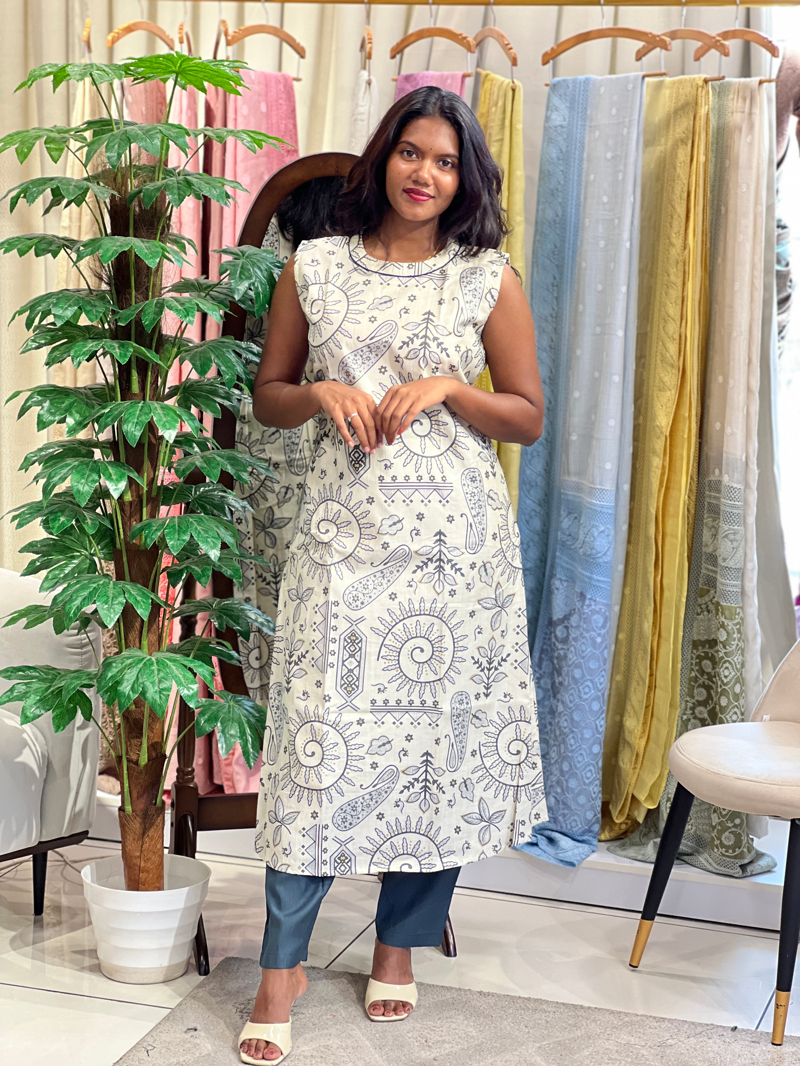Foil Printed Pattern Rayon Cord Set |MSN231