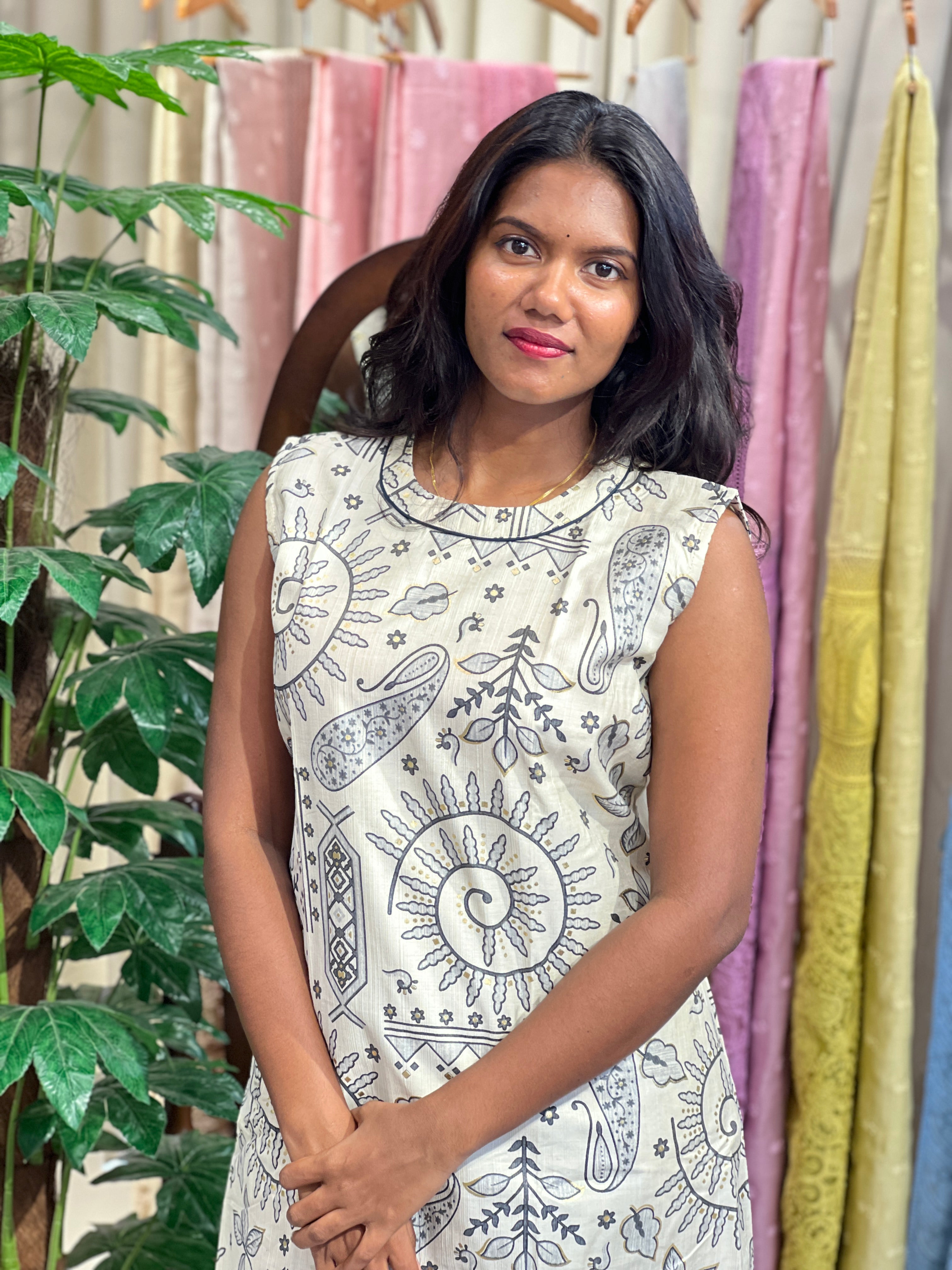 Foil Printed Pattern Rayon Cord Set |MSN231