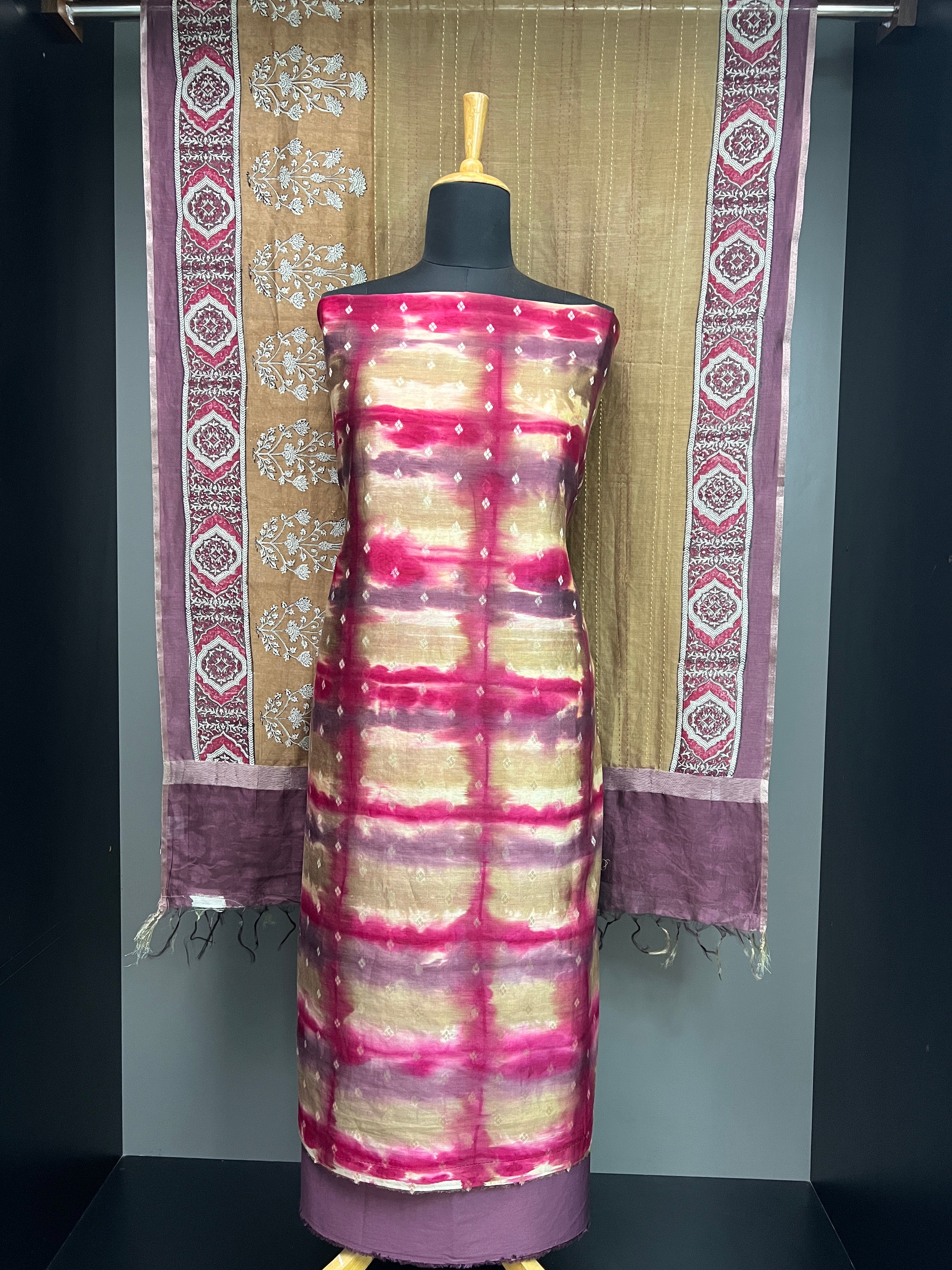 Tie and Dye Patterned Chanderi Salwar Set | YNG1095