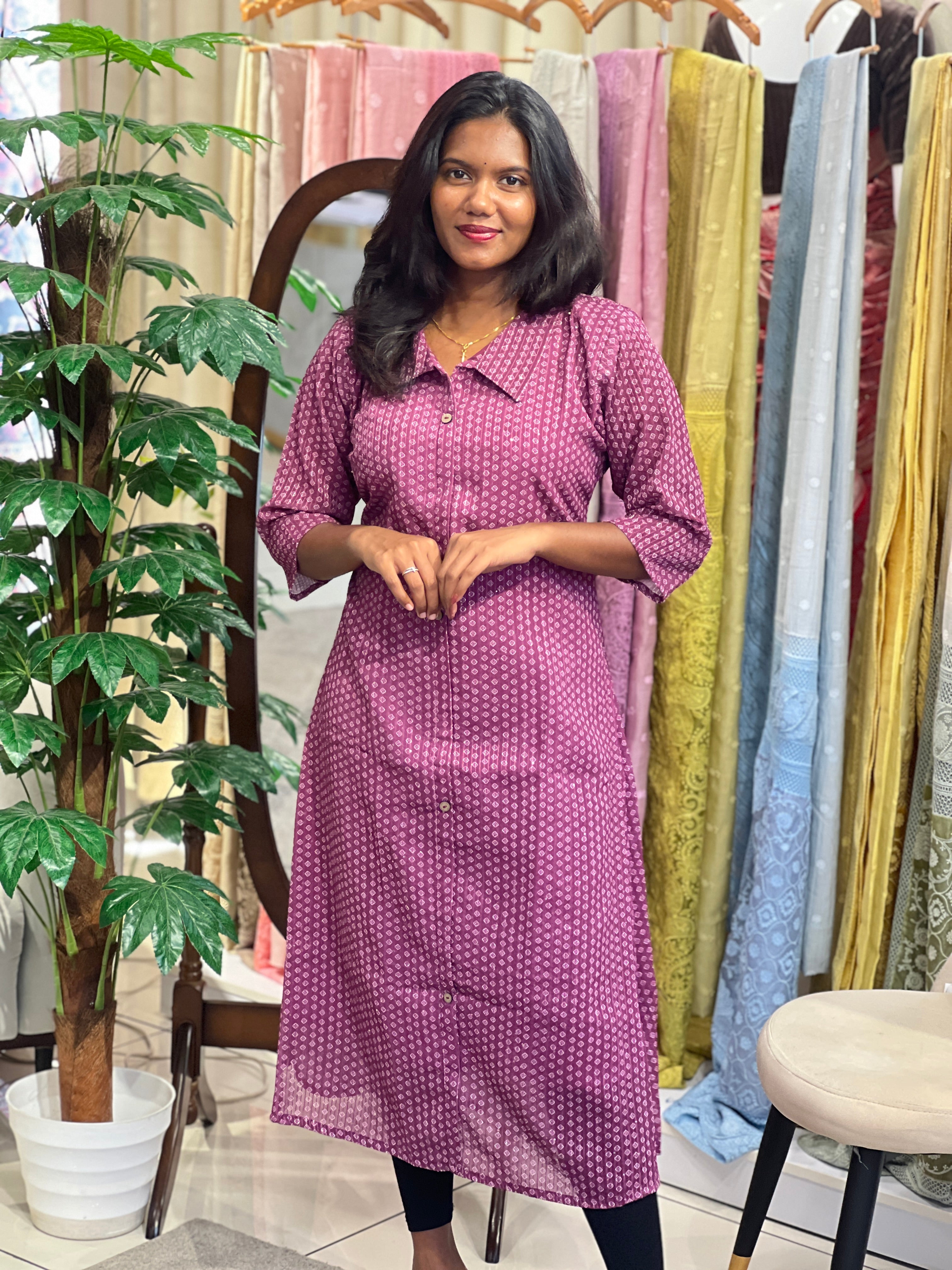 Printed Georgette Kurta | RMLA346