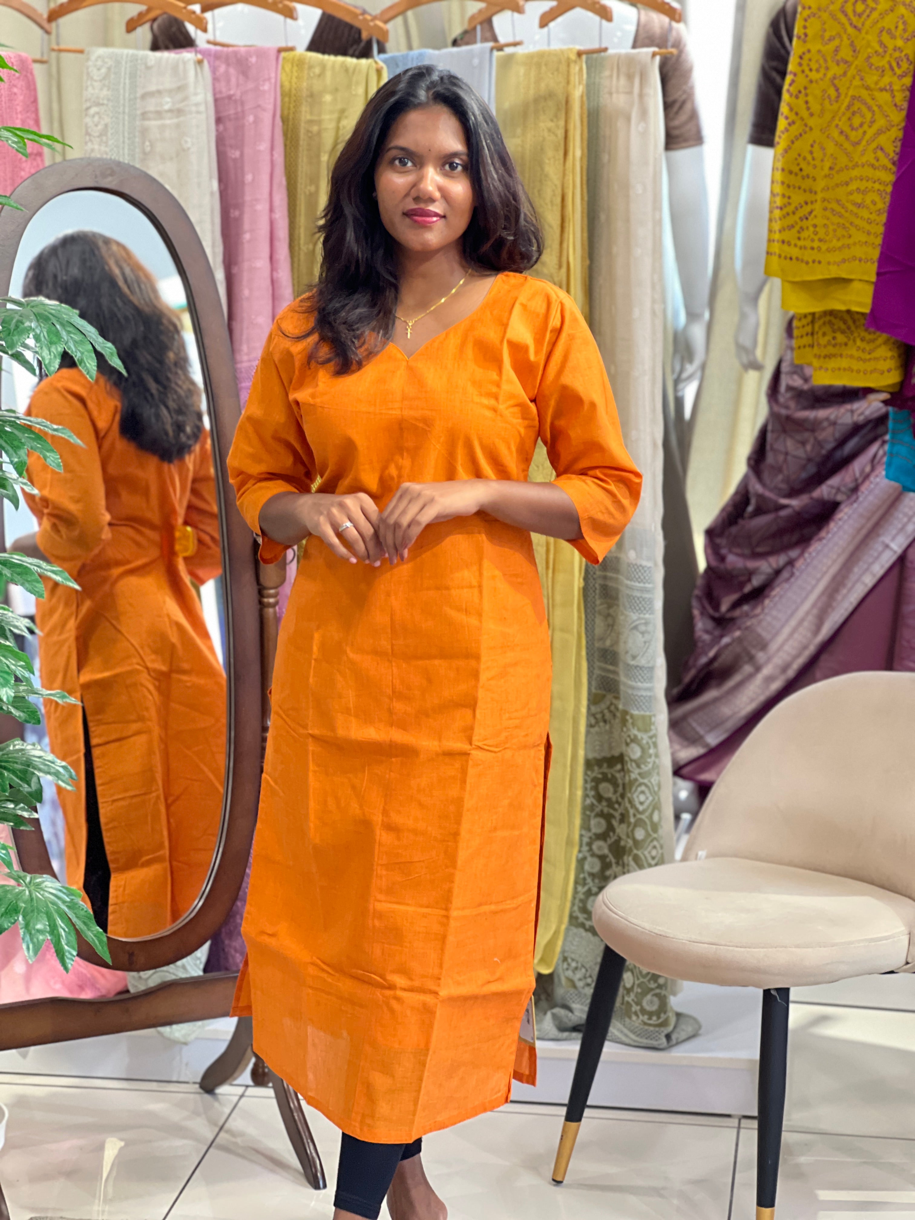 Self Weaving Pattern Cotton Kurta | RMLA345