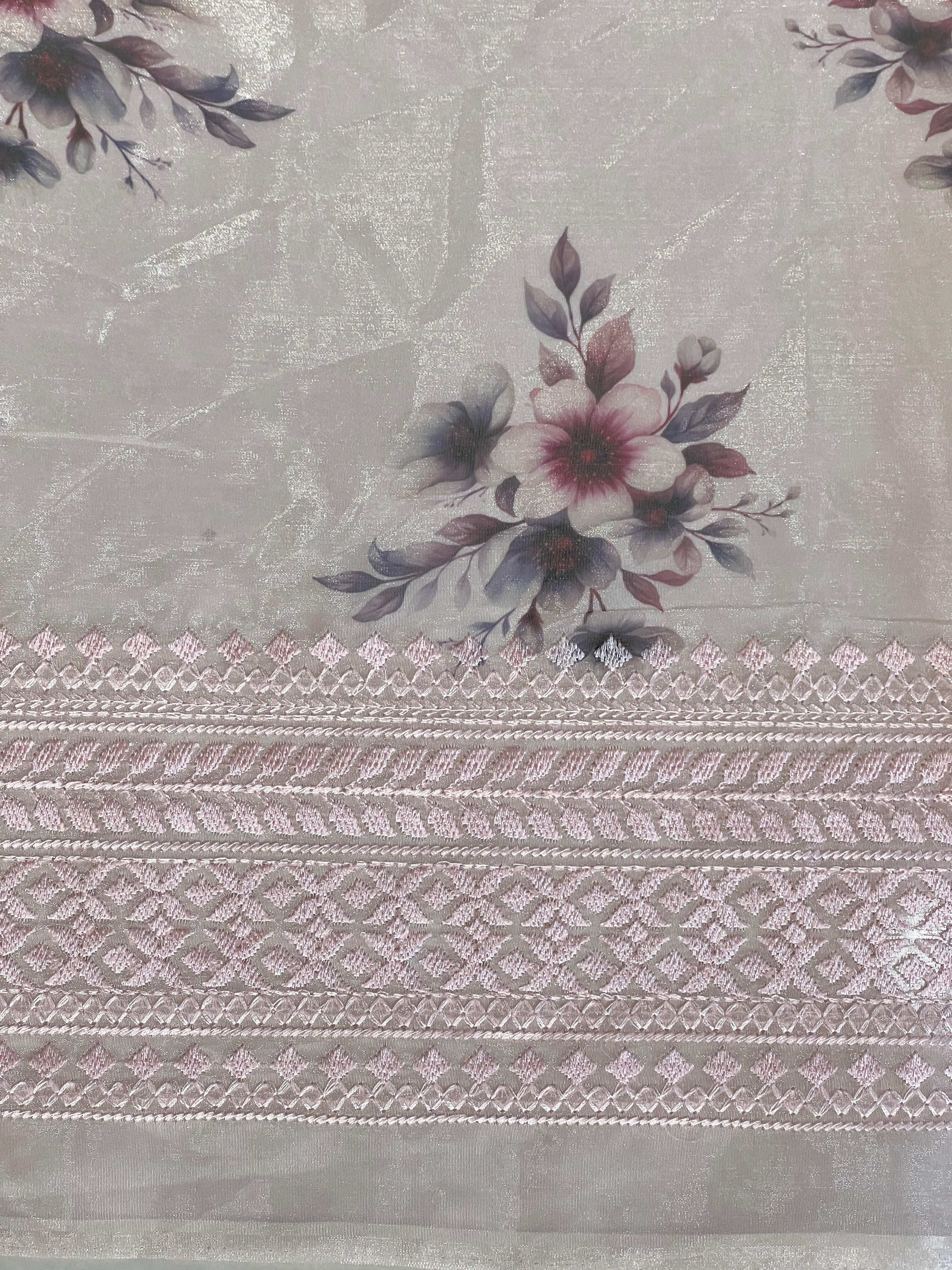 Floral Digital Printed Organza Saree | HT423