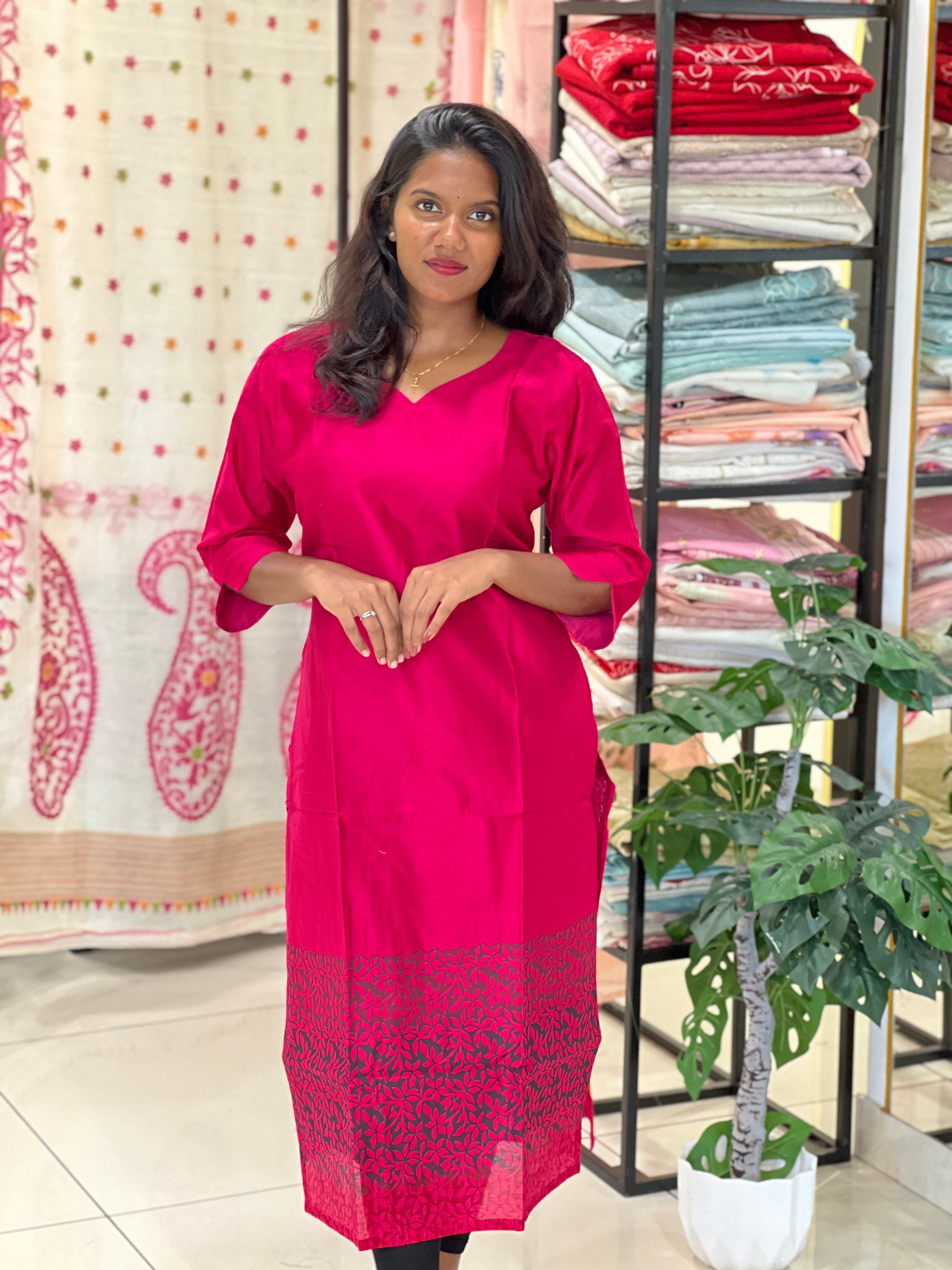 Solid PV Material Kurta | RMLA349