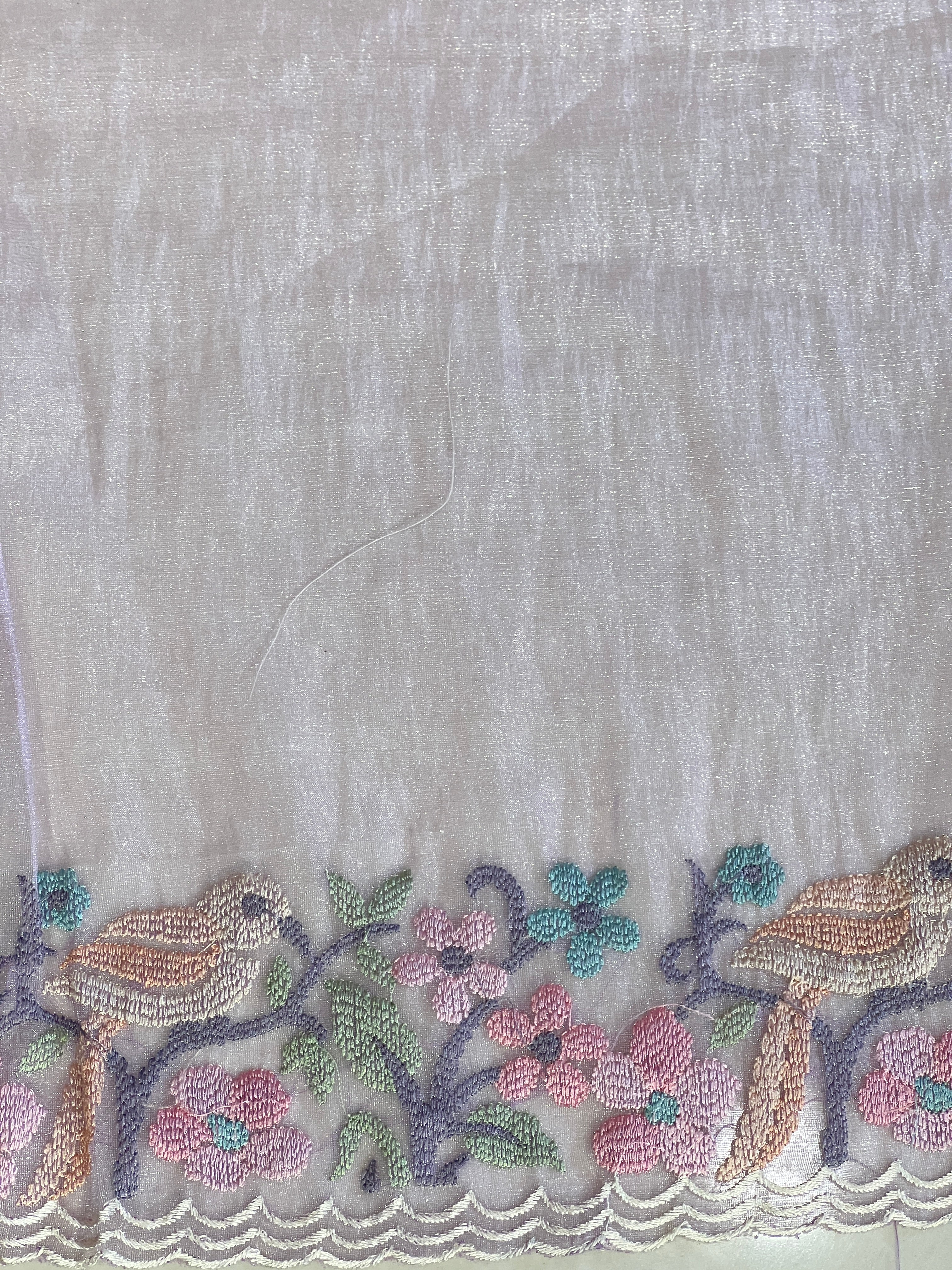 Birds And Floral Patterned Organza Saree | BLD2110