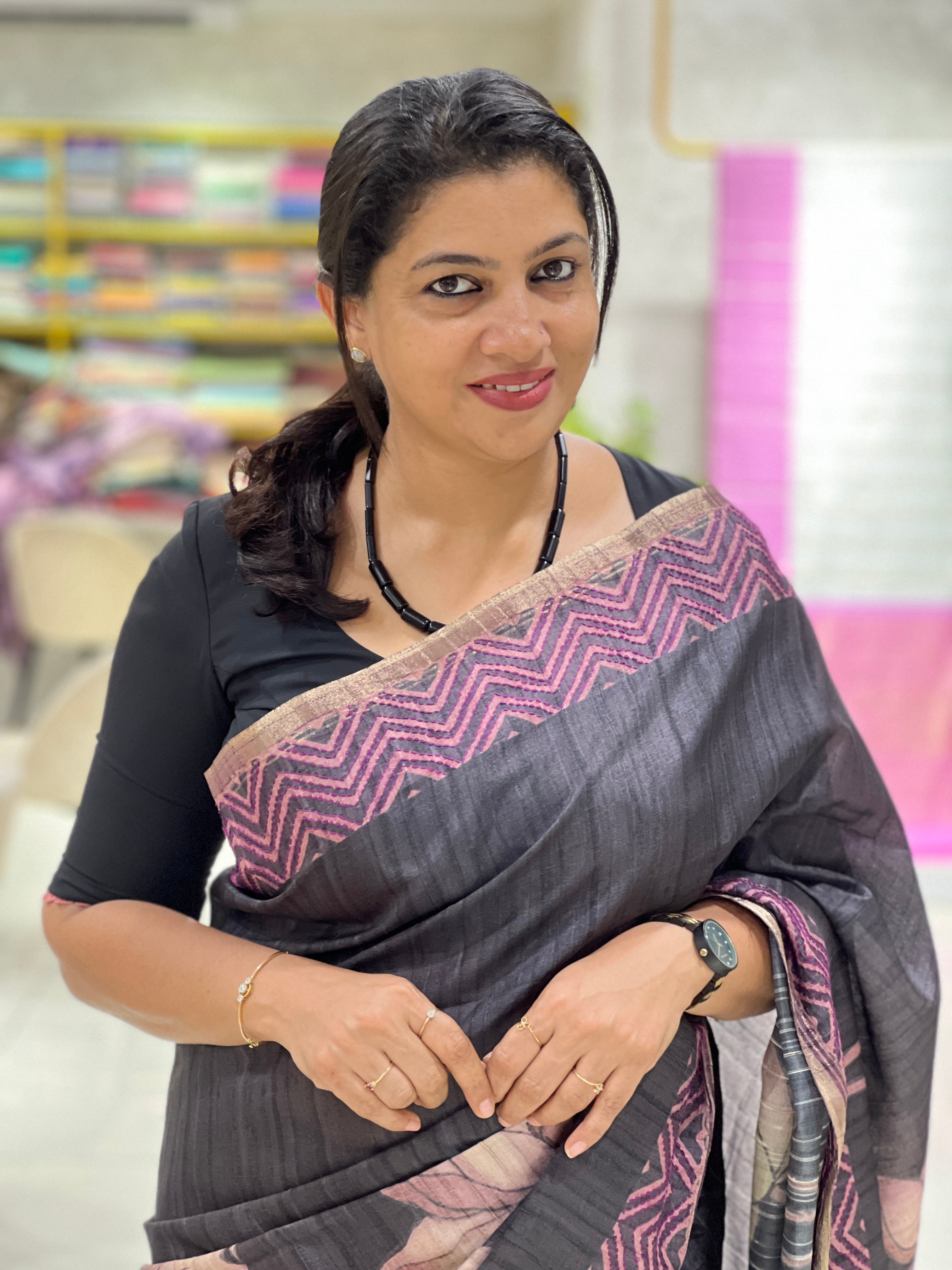 Floral Printed Semi Tussar Saree | SSN292