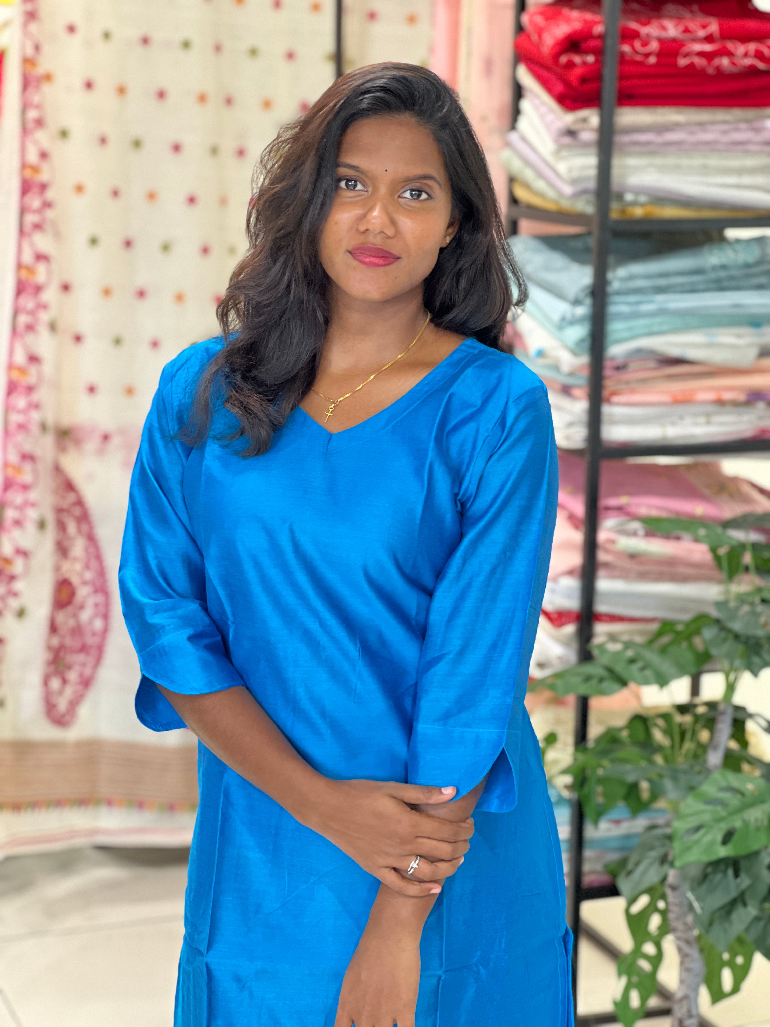 Solid PV Material Kurta | RMLA348