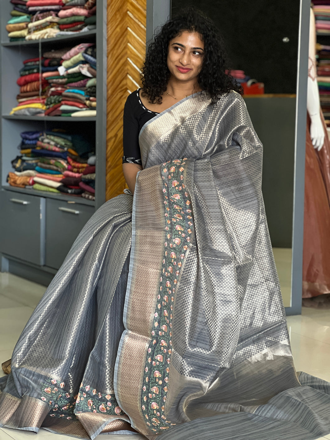 Brocade Pattern Semi Silk Saree | BLD225